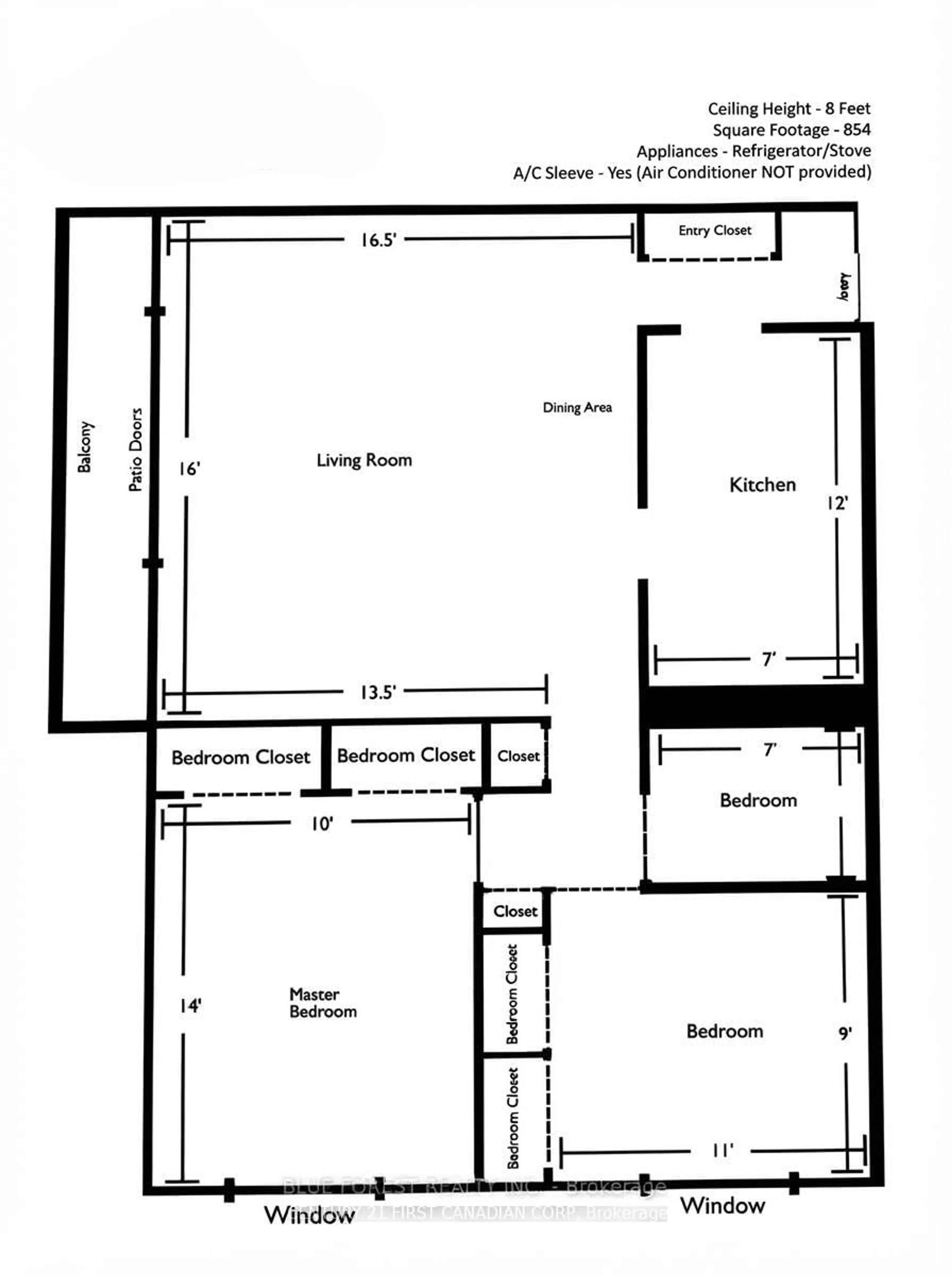 Floor plan for 573 Mornington Ave #302, London East Ontario N5Y 4T9