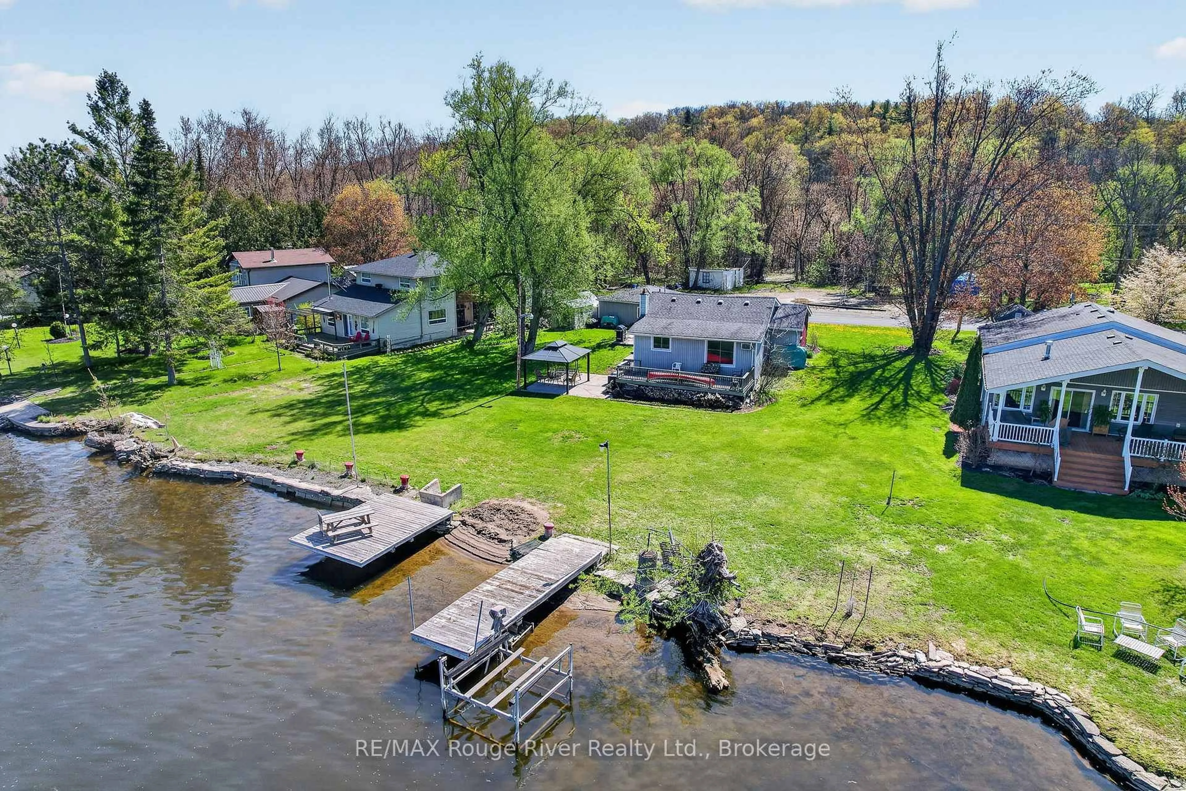 A pic from outside/outdoor area/front of a property/back of a property/a pic from drone, water/lake/river/ocean view for 169 Cedar Dr, Trent Hills Ontario K0L 1Y0
