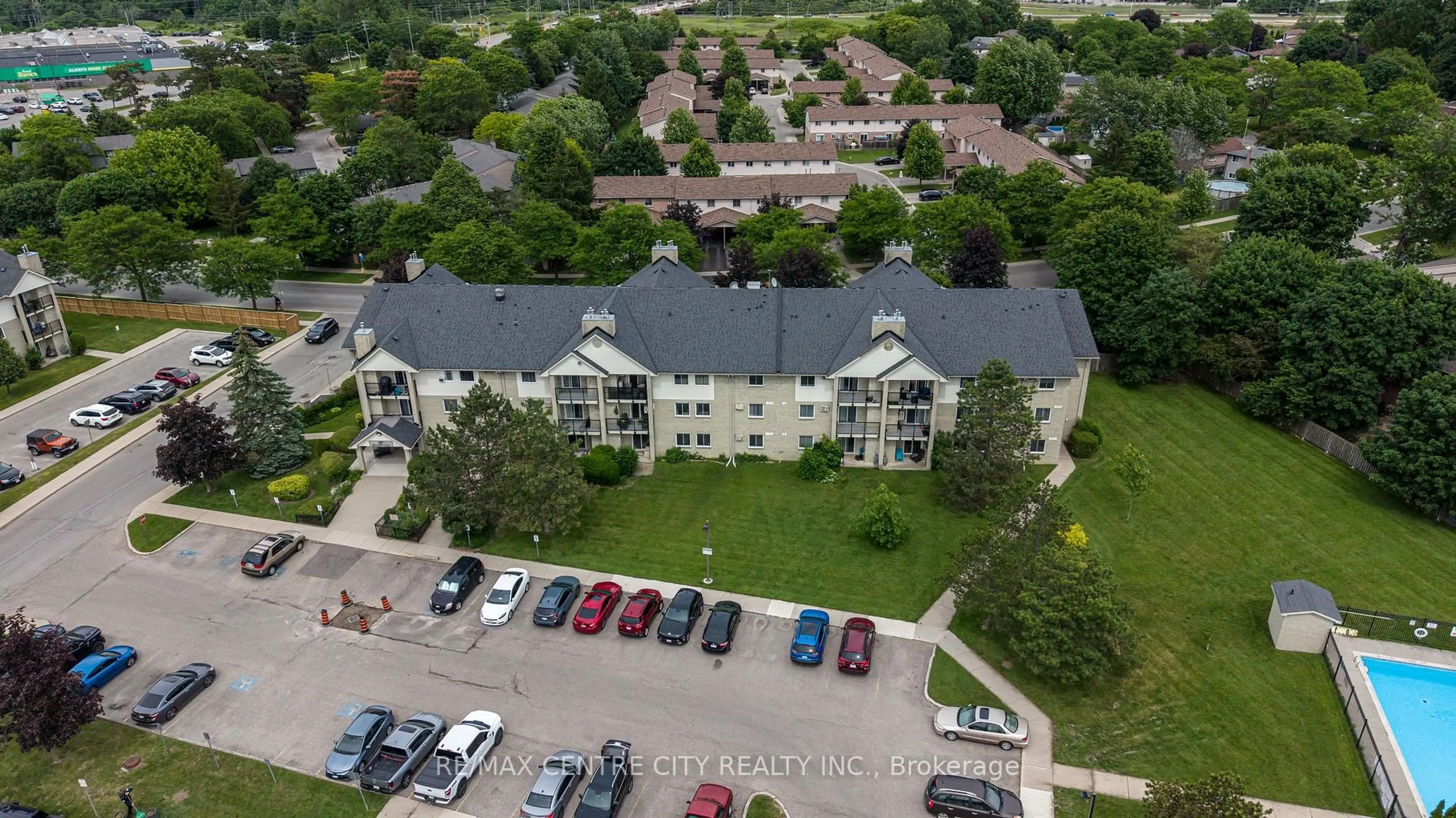 A pic from outside/outdoor area/front of a property/back of a property/a pic from drone, city buildings view from balcony for 729 Deveron Cres #309, London South Ontario N5Z 4X5