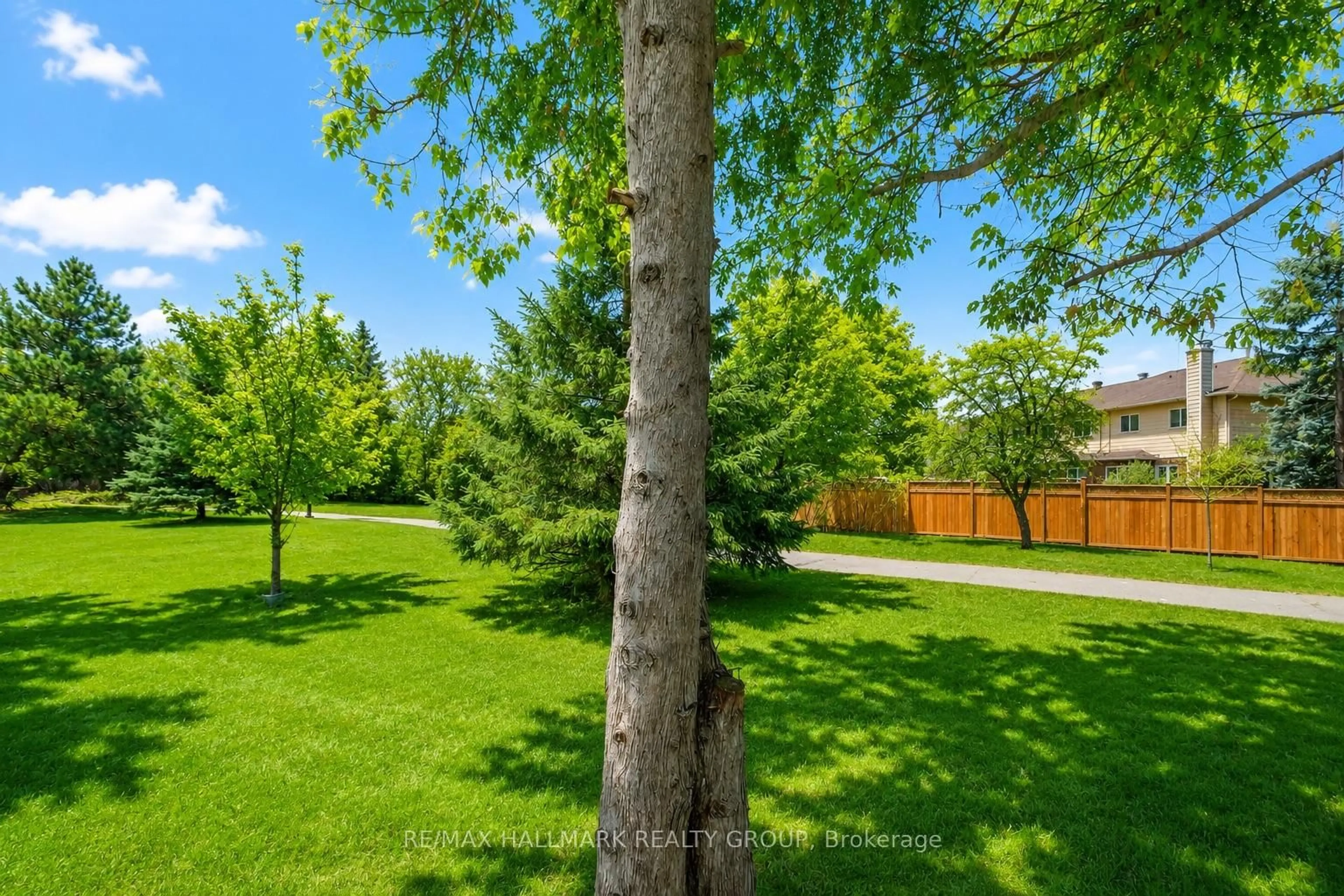 A pic from outside/outdoor area/front of a property/back of a property/a pic from drone, forest/trees view for 110 Hunter's Glen Cres, Ottawa Ontario K1T 3R1