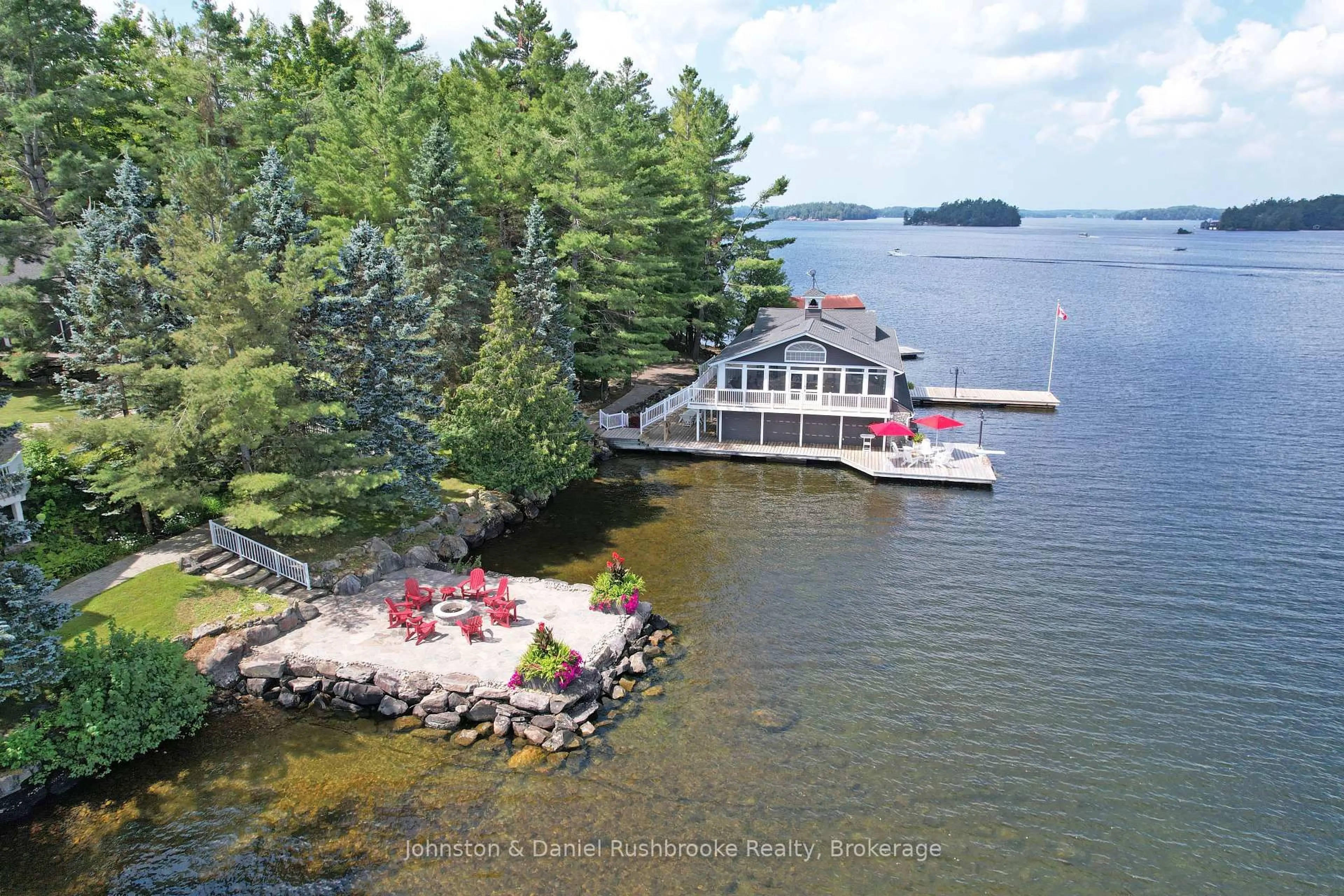 A pic from outside/outdoor area/front of a property/back of a property/a pic from drone, water/lake/river/ocean view for 1167 Armstrong Point Rd #9, Muskoka Lakes Ontario P0B 1J0