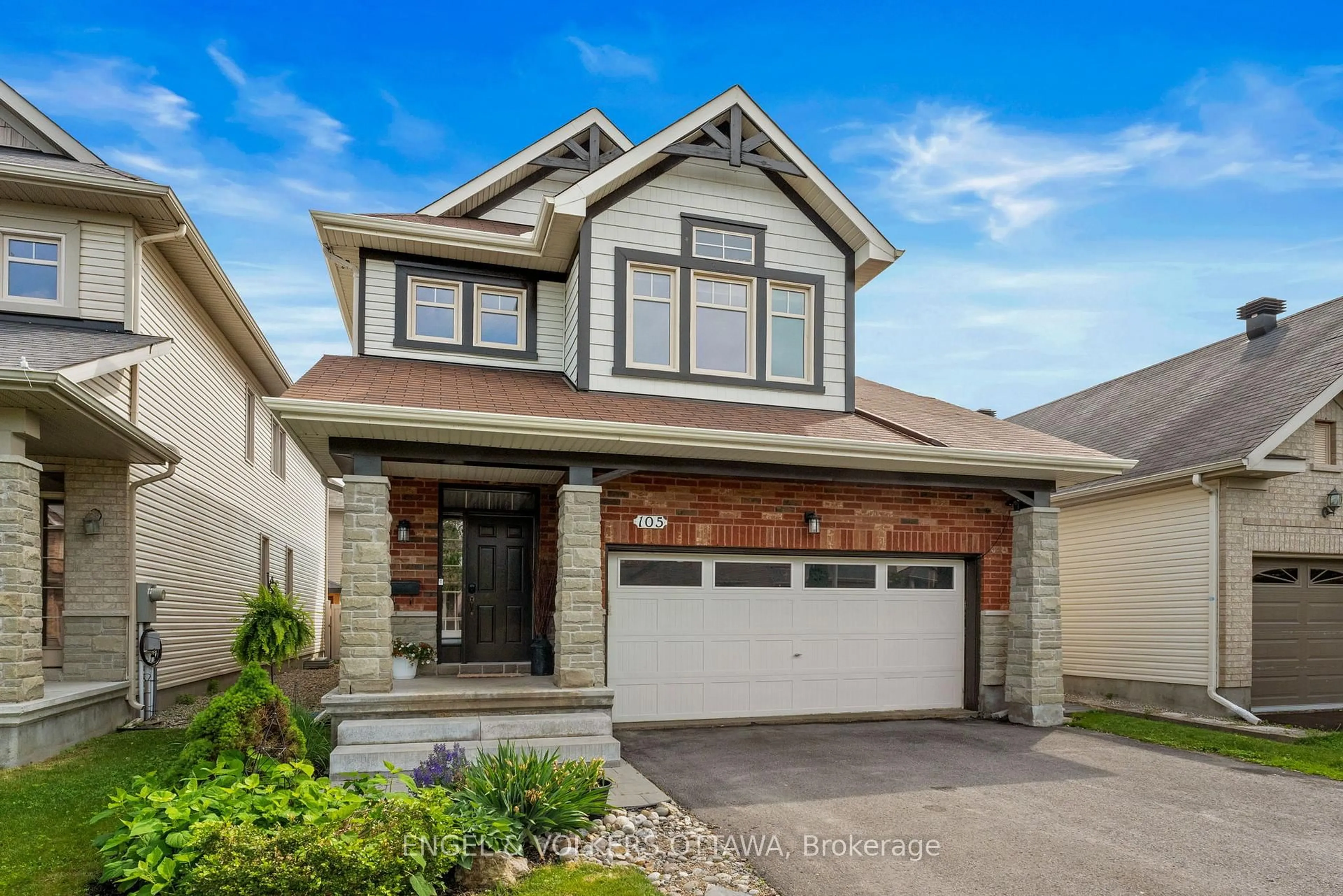 Home with brick exterior material, street for 105 Coral Berry Ave, Ottawa Ontario K1V 2K4