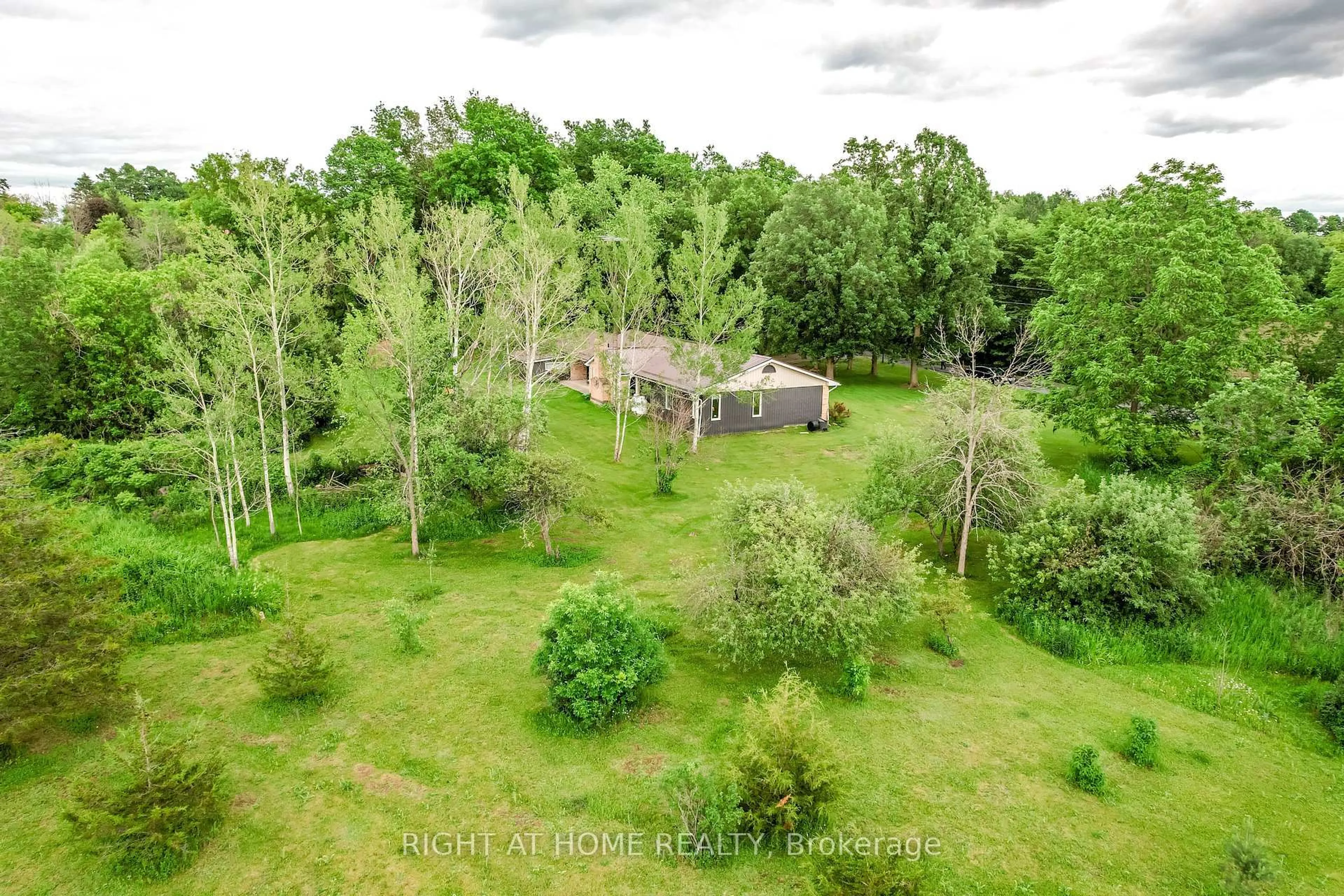 A pic from outside/outdoor area/front of a property/back of a property/a pic from drone, forest/trees view for 35 Macmillan Rd, Madoc Ontario K0K 2K0