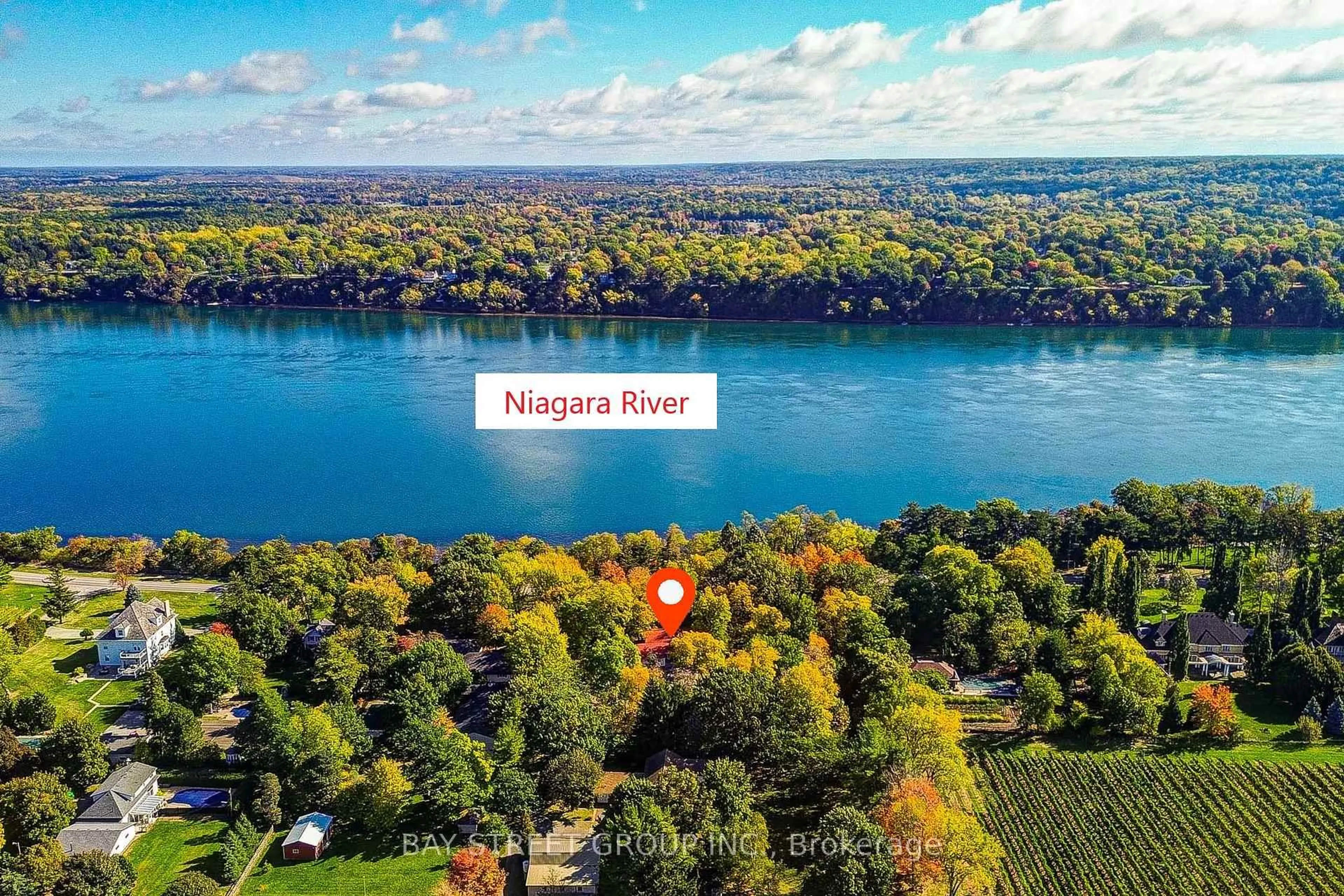 A pic from outside/outdoor area/front of a property/back of a property/a pic from drone, water/lake/river/ocean view for 14874 Niagara River Pkwy, Niagara-on-the-Lake Ontario L0S 1J0