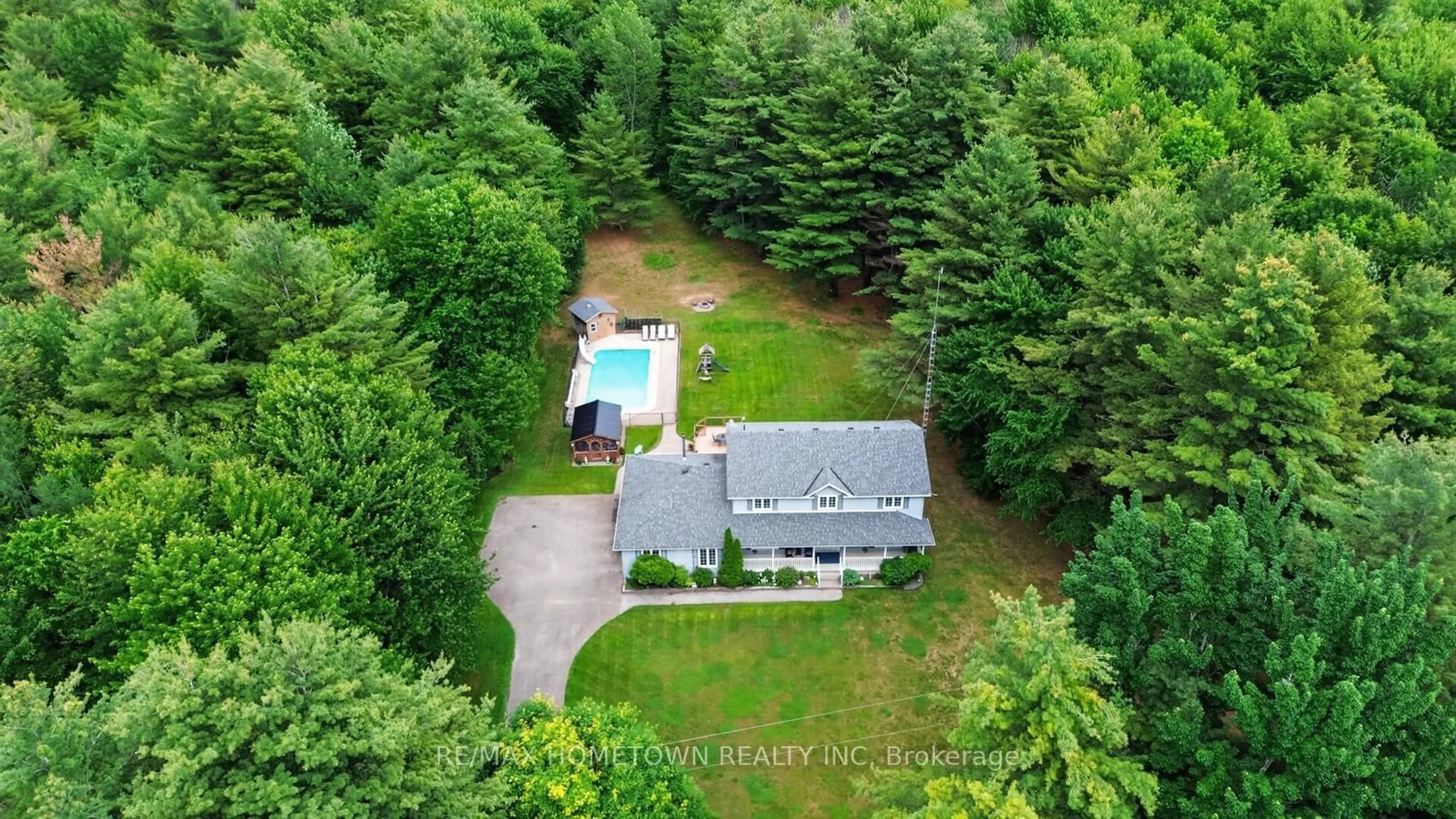 A pic from outside/outdoor area/front of a property/back of a property/a pic from drone, forest/trees view for 4621 Haggarts Side Rd, Elizabethtown-Kitley Ontario K6T 1A5
