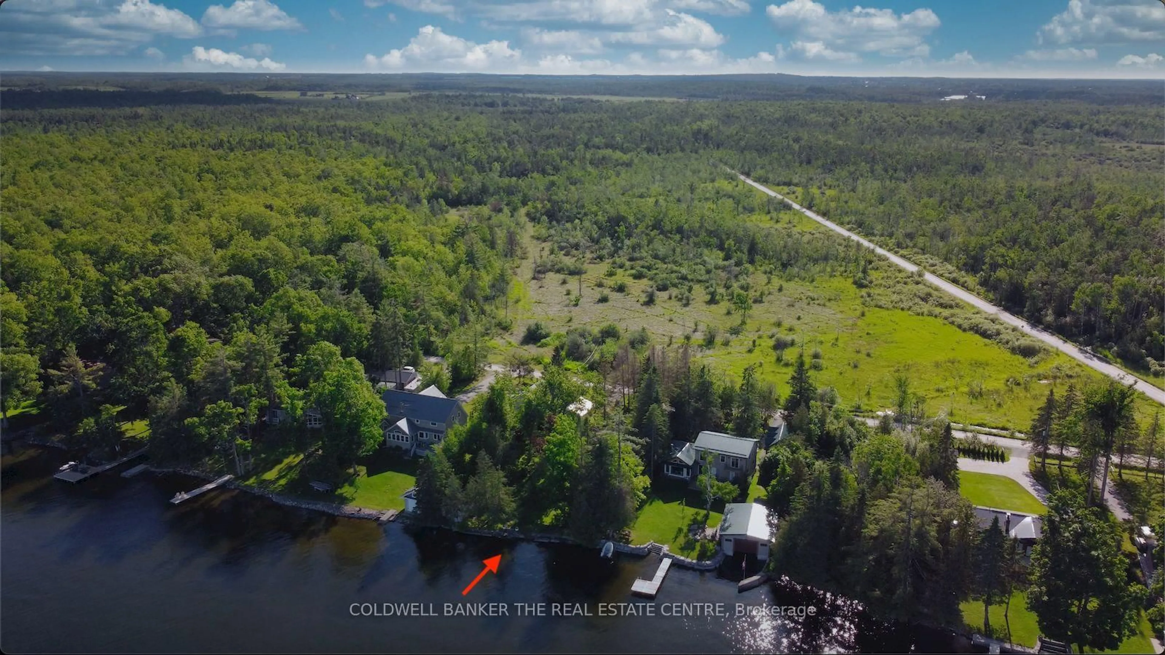 A pic from outside/outdoor area/front of a property/back of a property/a pic from drone, water/lake/river/ocean view for 72 West Bay Blvd, Kawartha Lakes Ontario K0M 2B0