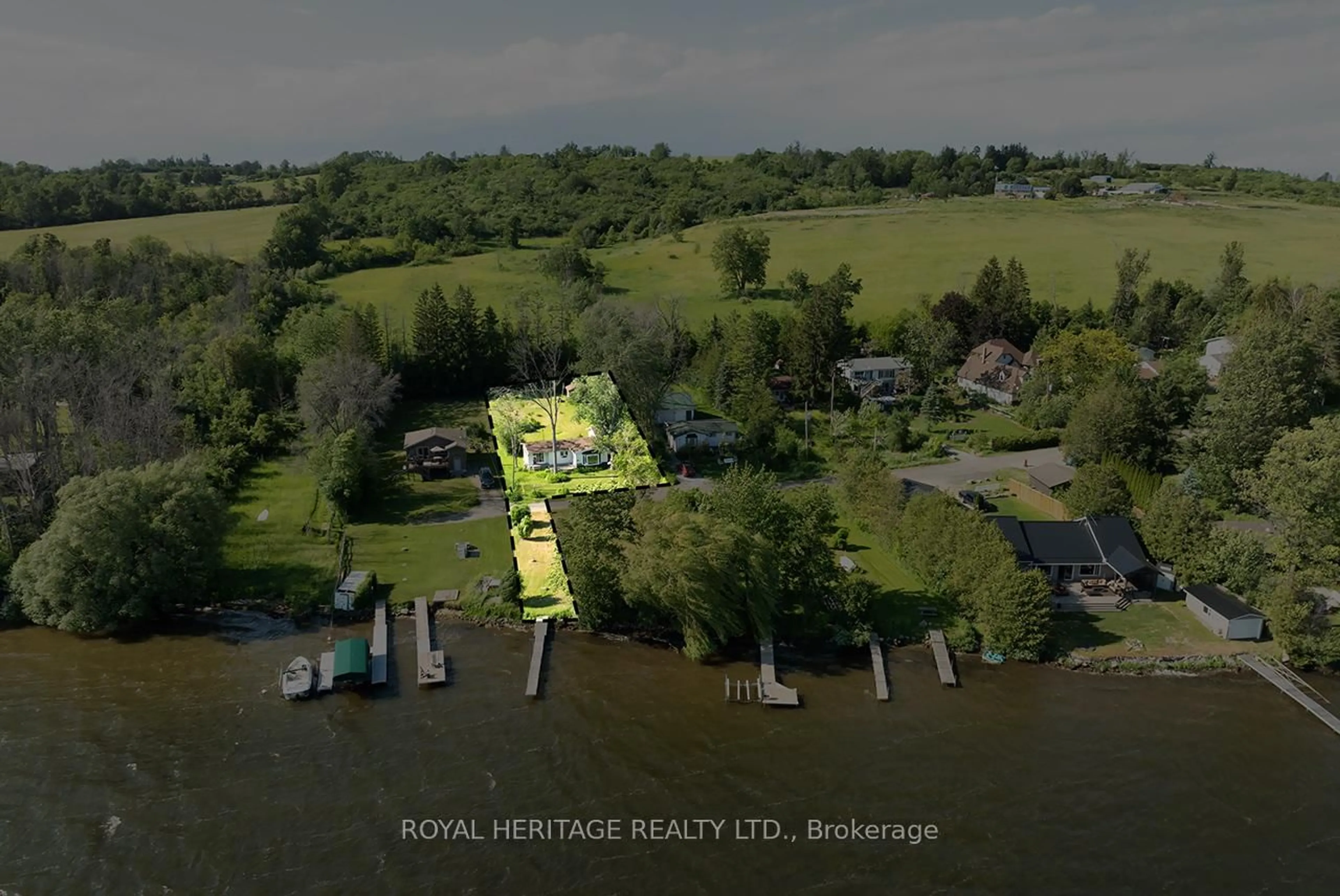 A pic from outside/outdoor area/front of a property/back of a property/a pic from drone, water/lake/river/ocean view for 556 North Shore Dr, Otonabee-South Monaghan Ontario K0L 1B0