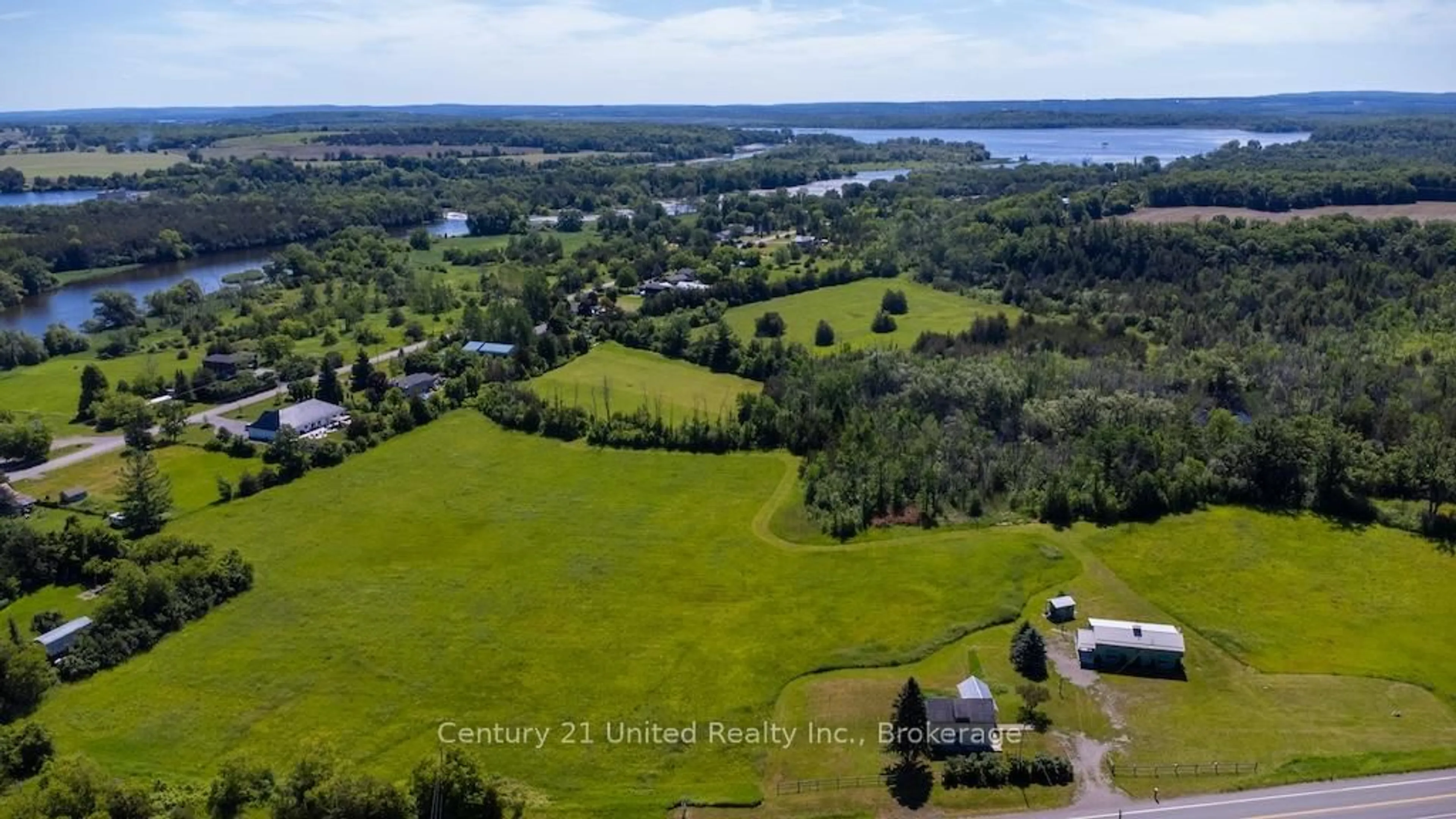 A pic from outside/outdoor area/front of a property/back of a property/a pic from drone, water/lake/river/ocean view for 5050 County Road 30, Trent Hills Ontario K0L 1L0