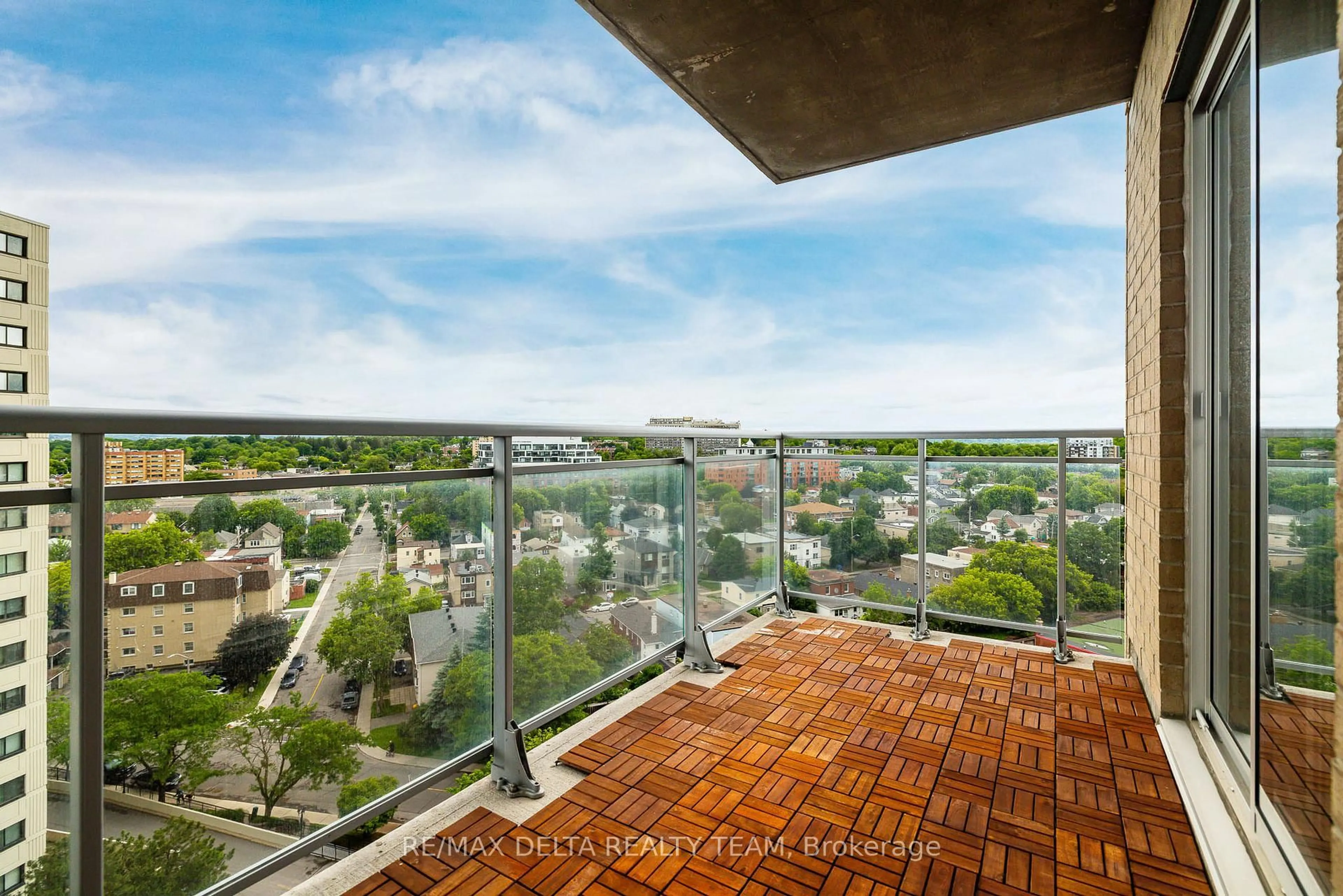 Balcony in the apartment, city buildings view from balcony for 70 Landry St #1207, Ottawa Ontario K1L 0A8