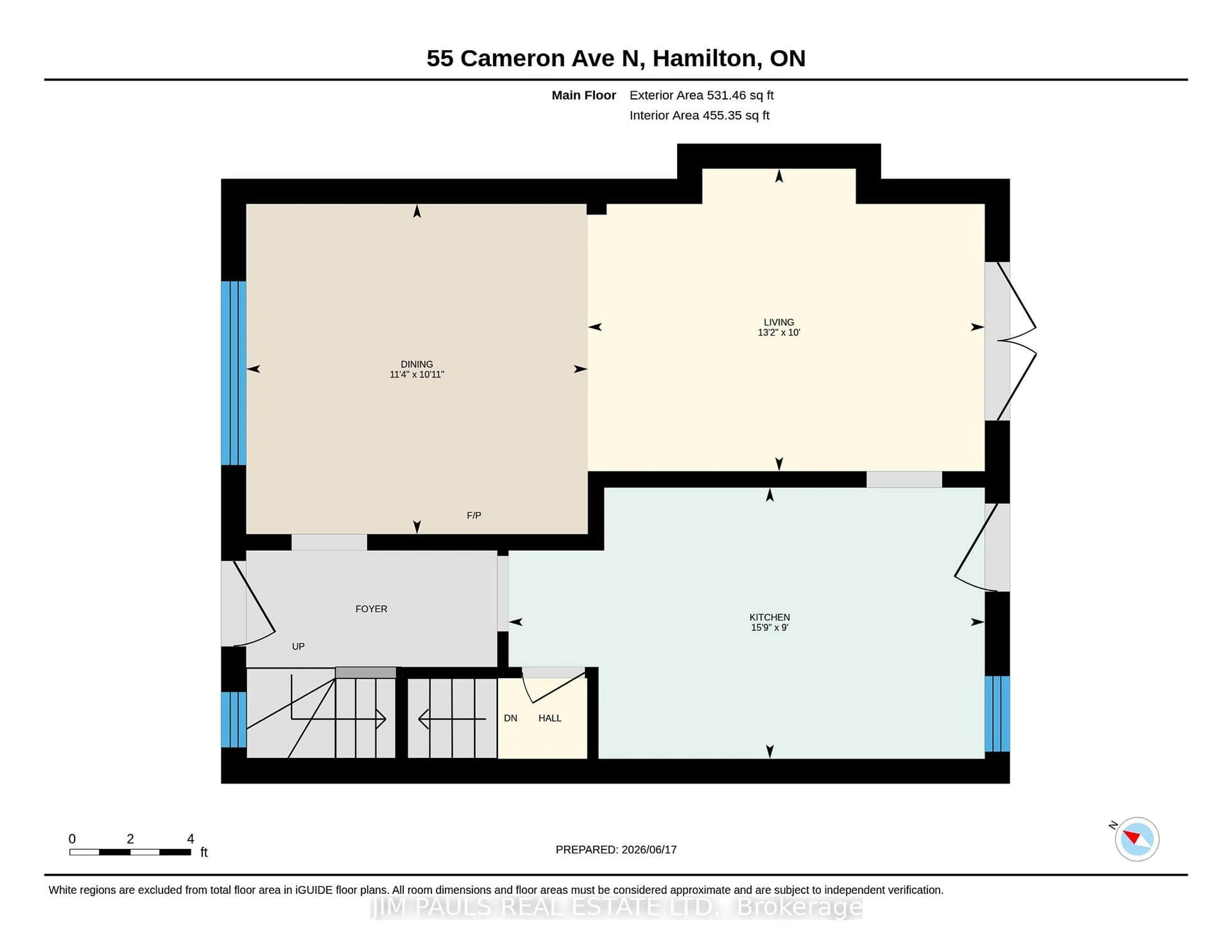 Floor plan for 55 Cameron Ave, Hamilton Ontario L8H 4Z1