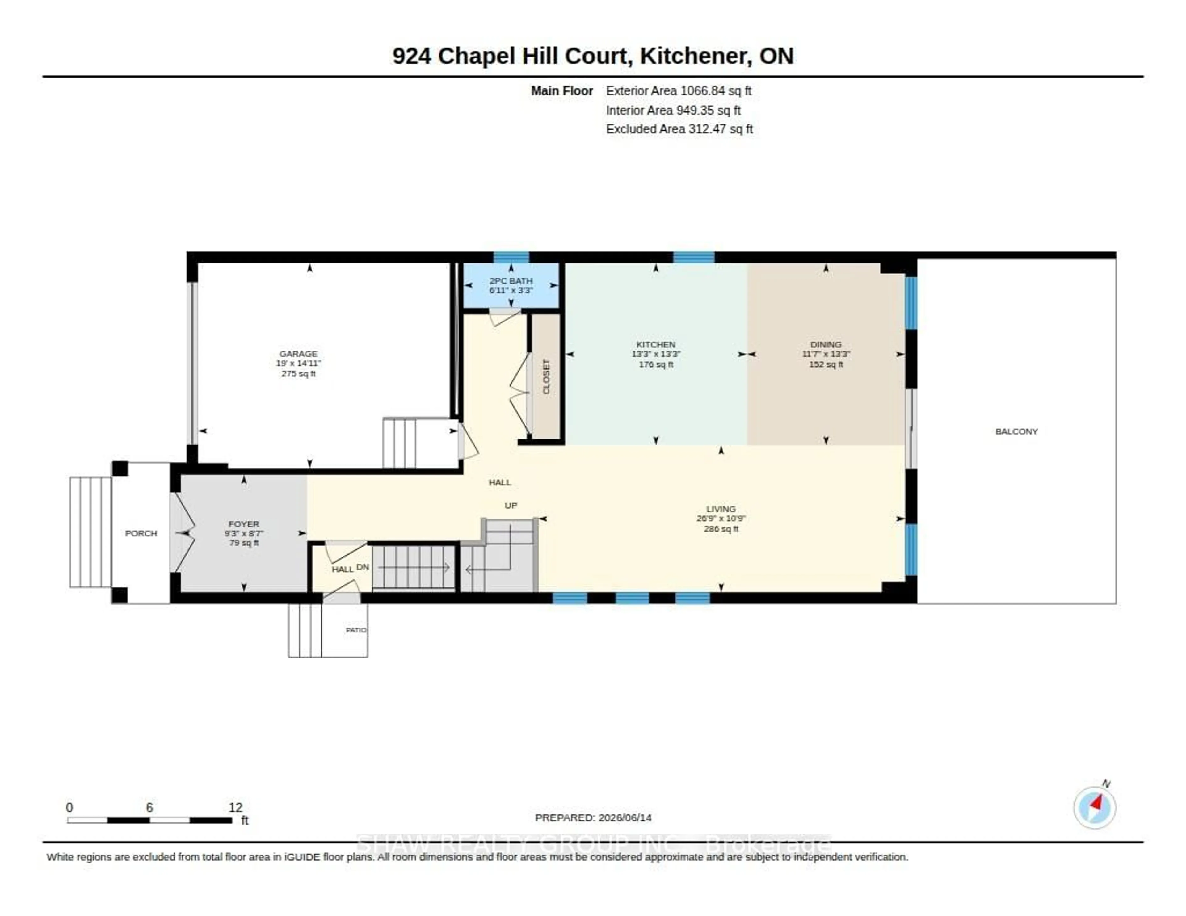 Floor plan for 924 Chapel Hill Crt, Kitchener Ontario N2R 0P4
