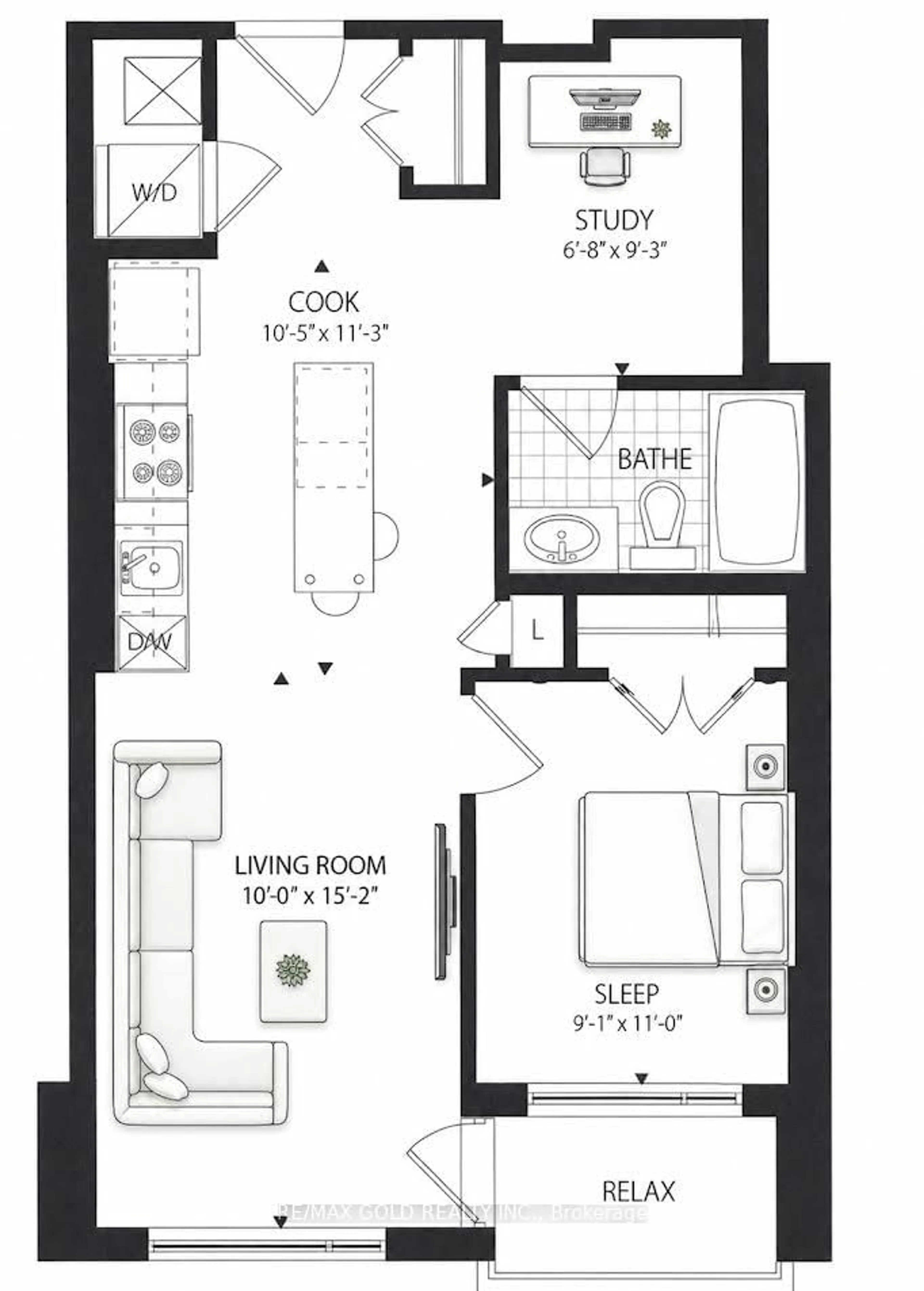 Floor plan for 238 Besserer St #407, Ottawa Ontario K1N 6B1