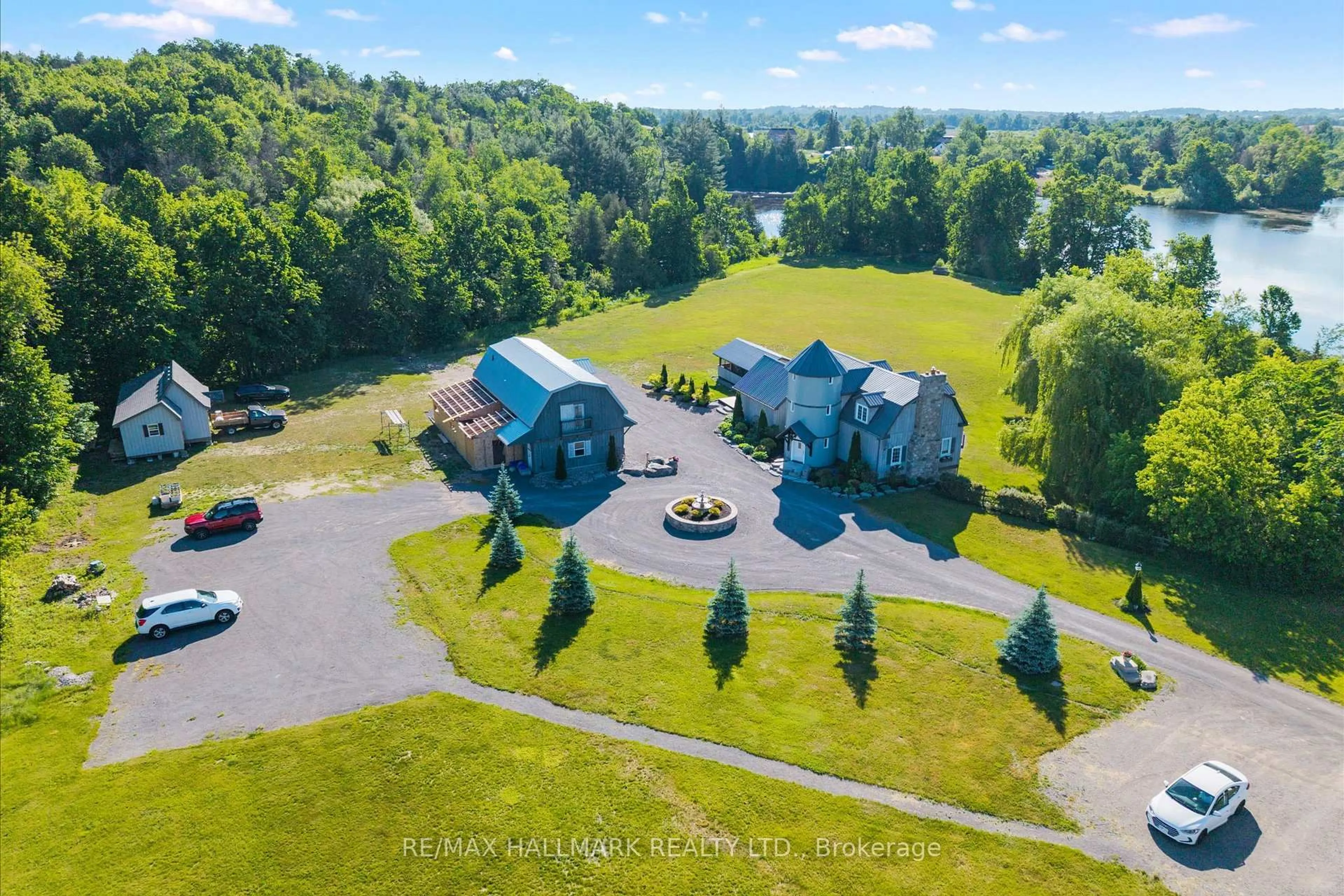 A pic from outside/outdoor area/front of a property/back of a property/a pic from drone, water/lake/river/ocean view for 105 County Rd 40 Rd, Asphodel-Norwood Ontario K0L 2V0