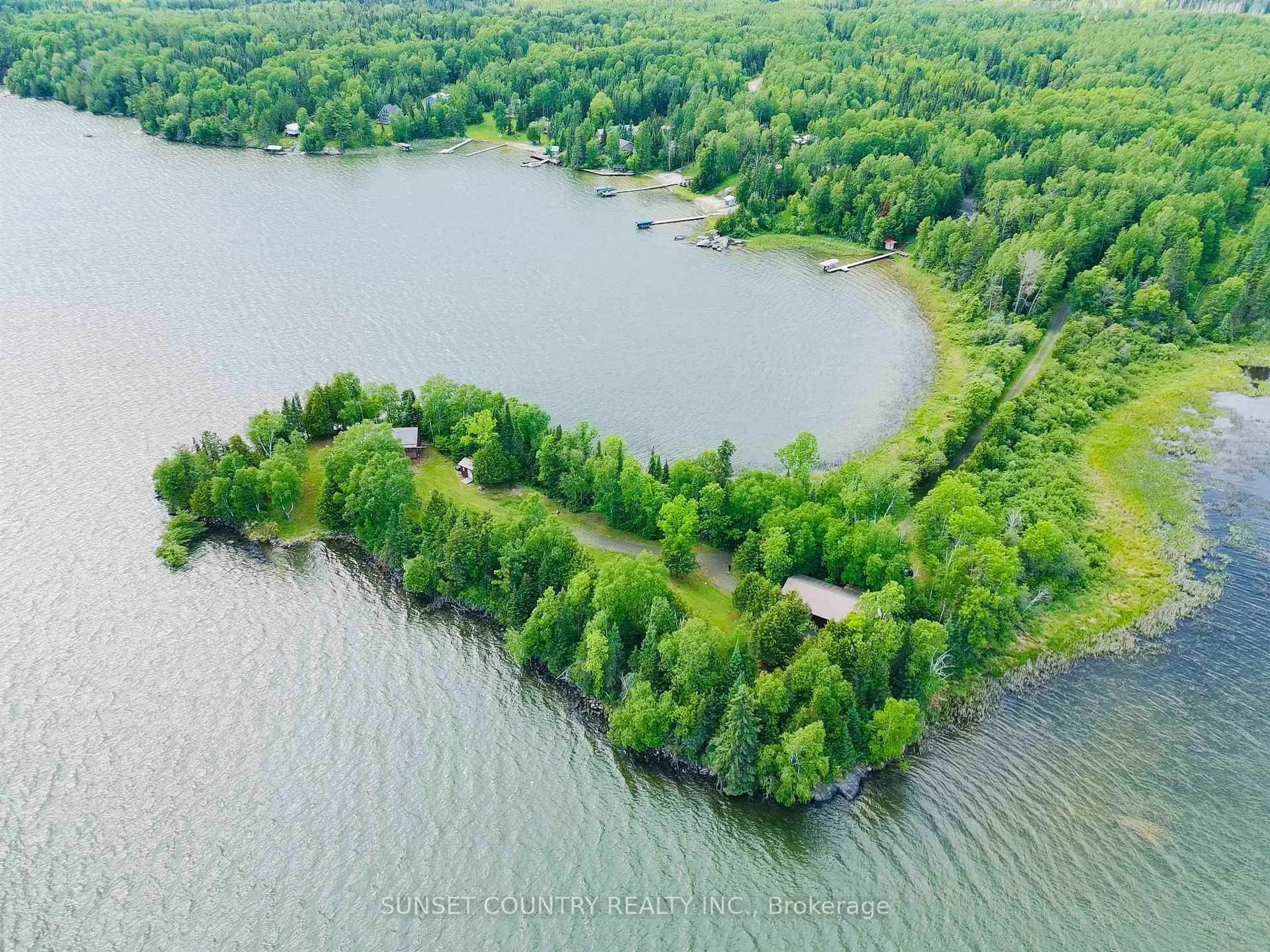 A pic from outside/outdoor area/front of a property/back of a property/a pic from drone, water/lake/river/ocean view for 108 Dawatts Rd, Machin Ontario P0V 1S0
