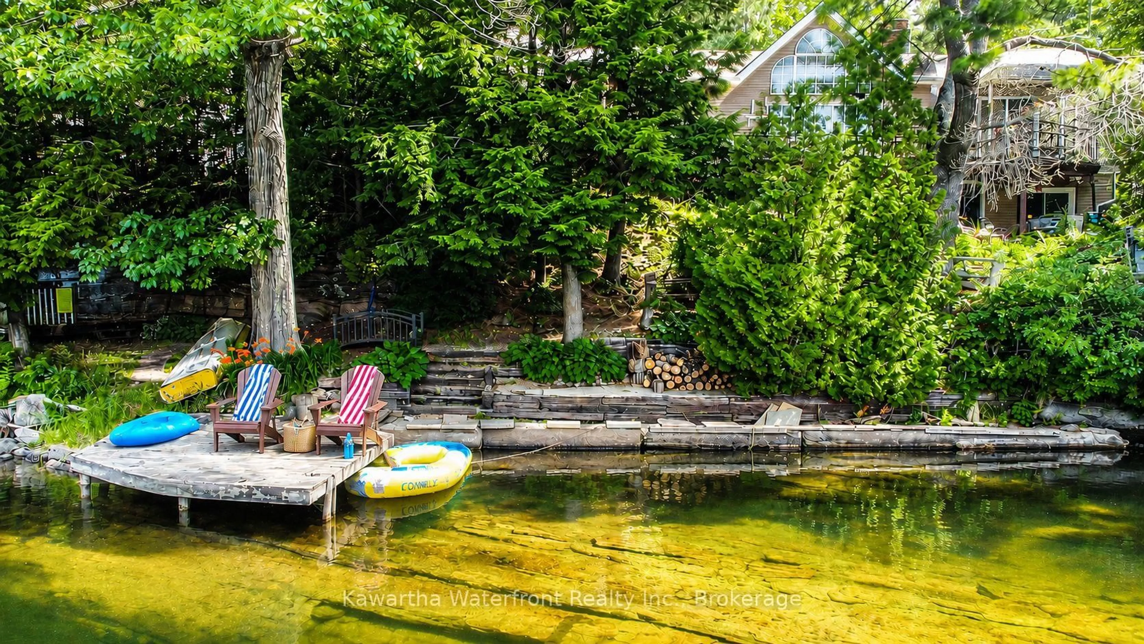 Patio, water/lake/river/ocean view for 25 Government Dock Rd, Kawartha Lakes Ontario K0M 2L0