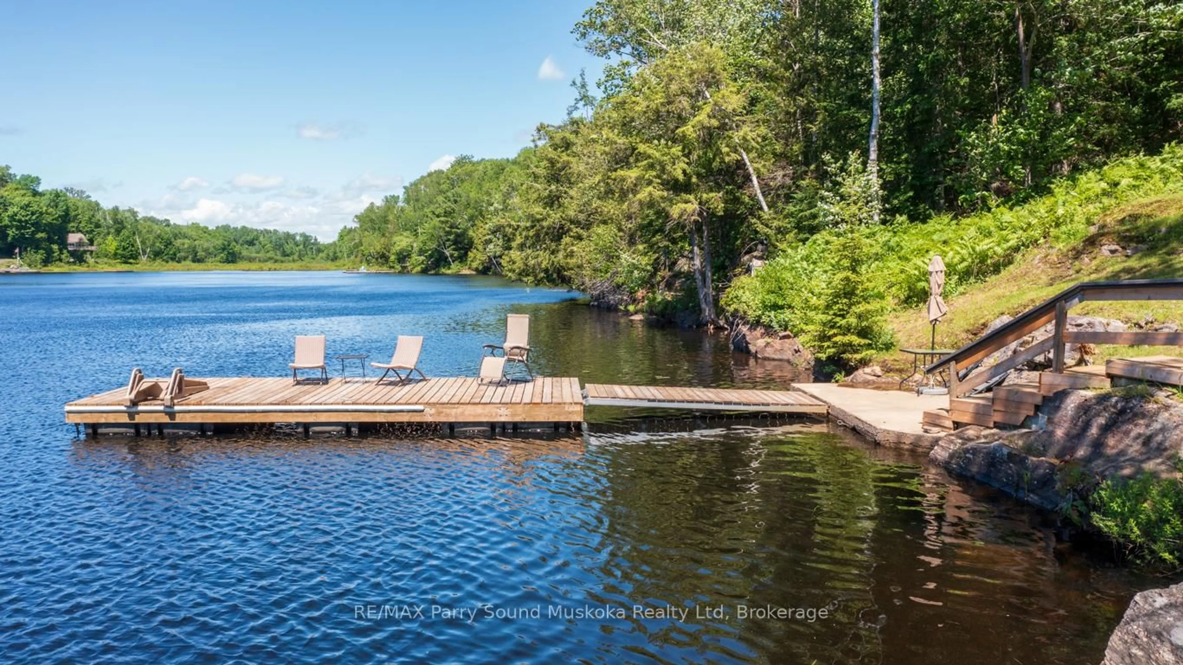 Patio, water/lake/river/ocean view for 40 Beaver Tr, McDougall Ontario P2A 2W7