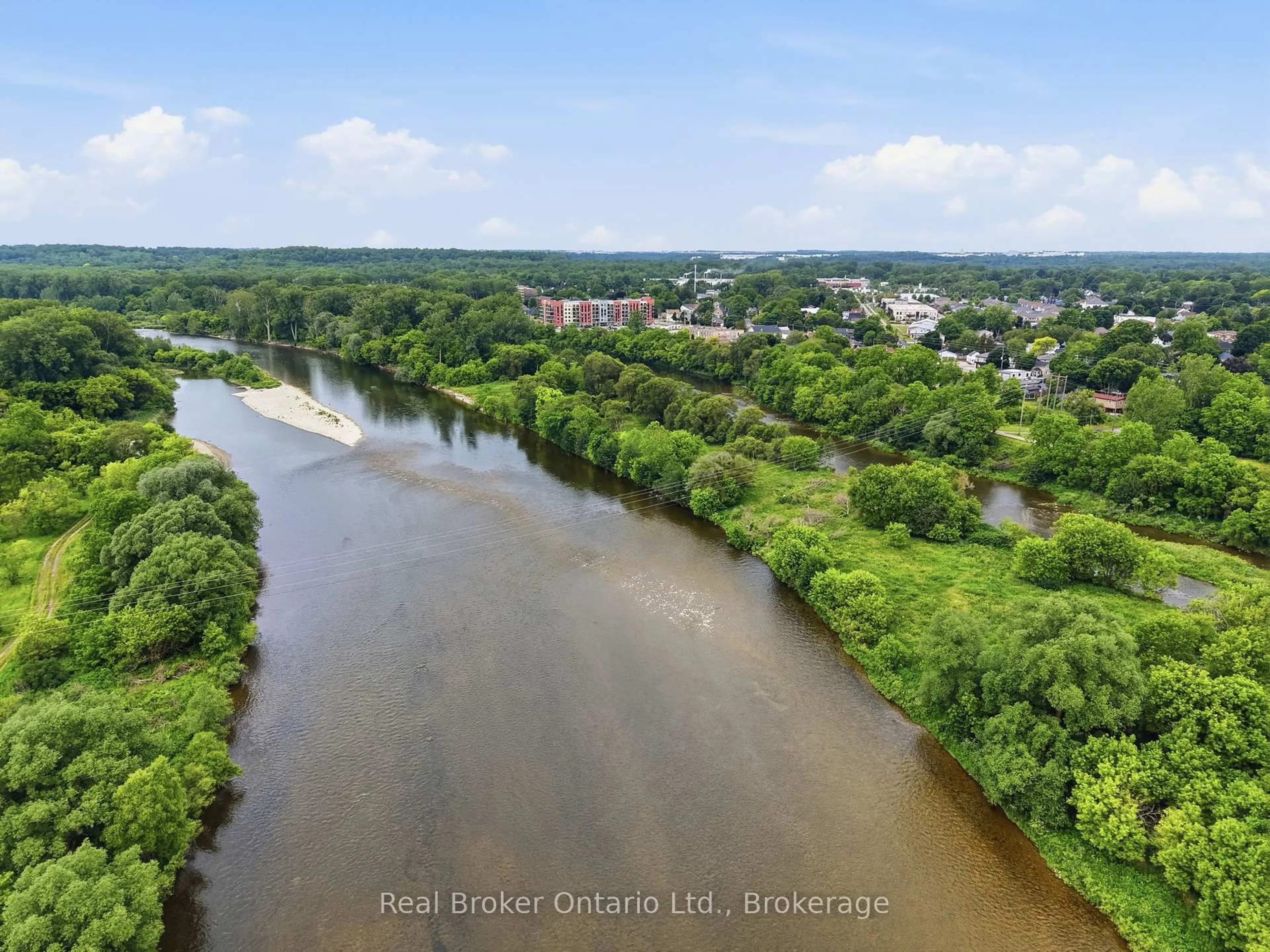 A pic from outside/outdoor area/front of a property/back of a property/a pic from drone, water/lake/river/ocean view for 175 Grand River Ave, Brantford Ontario N3T 4X7