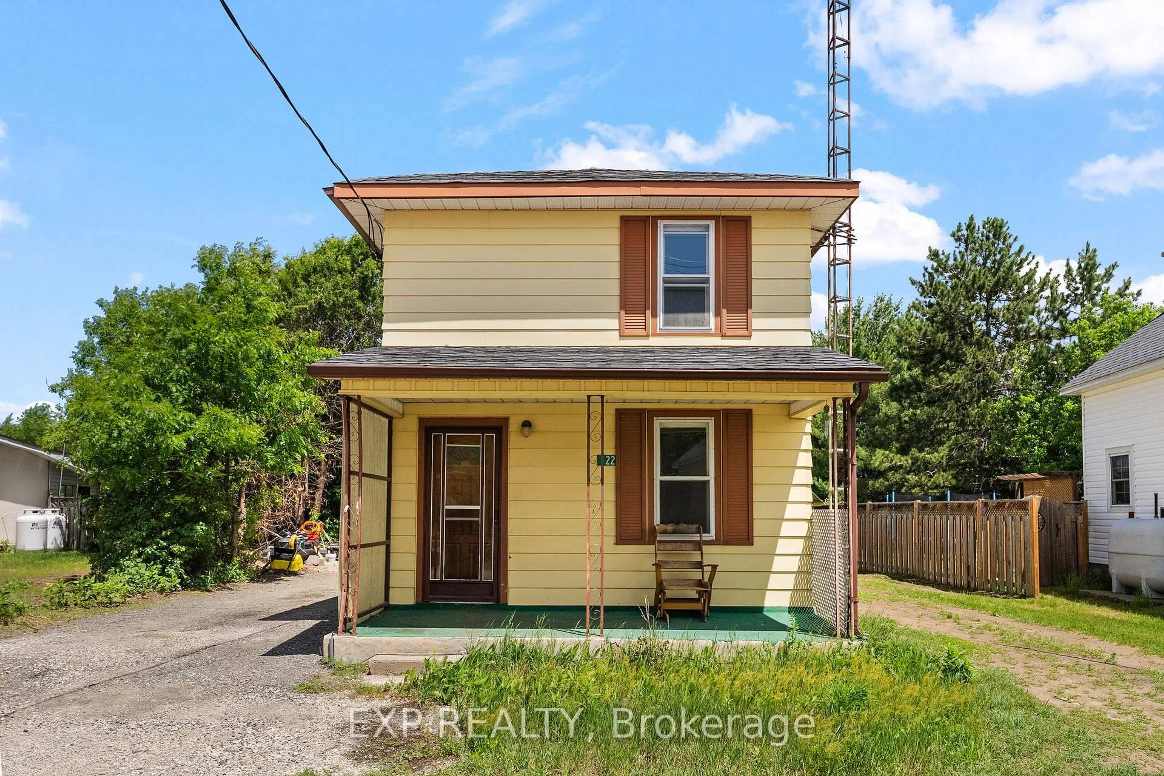 A pic from outside/outdoor area/front of a property/back of a property/a pic from drone, street for 22 Lane St, Barry's Bay Ontario K0J 1B0