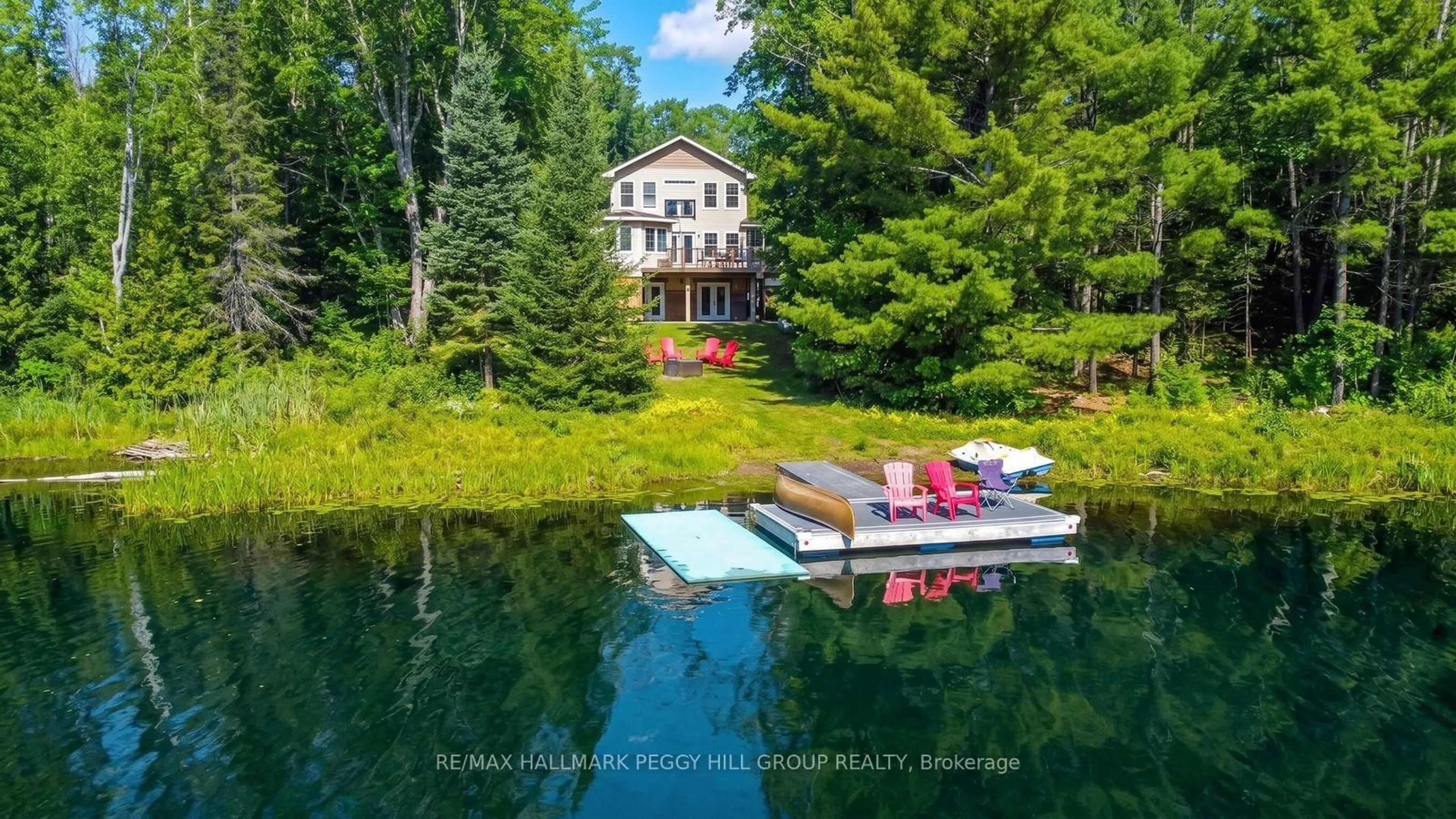 A pic from outside/outdoor area/front of a property/back of a property/a pic from drone, water/lake/river/ocean view for 4 Clover Crt, Kawartha Lakes Ontario K0M 2A0