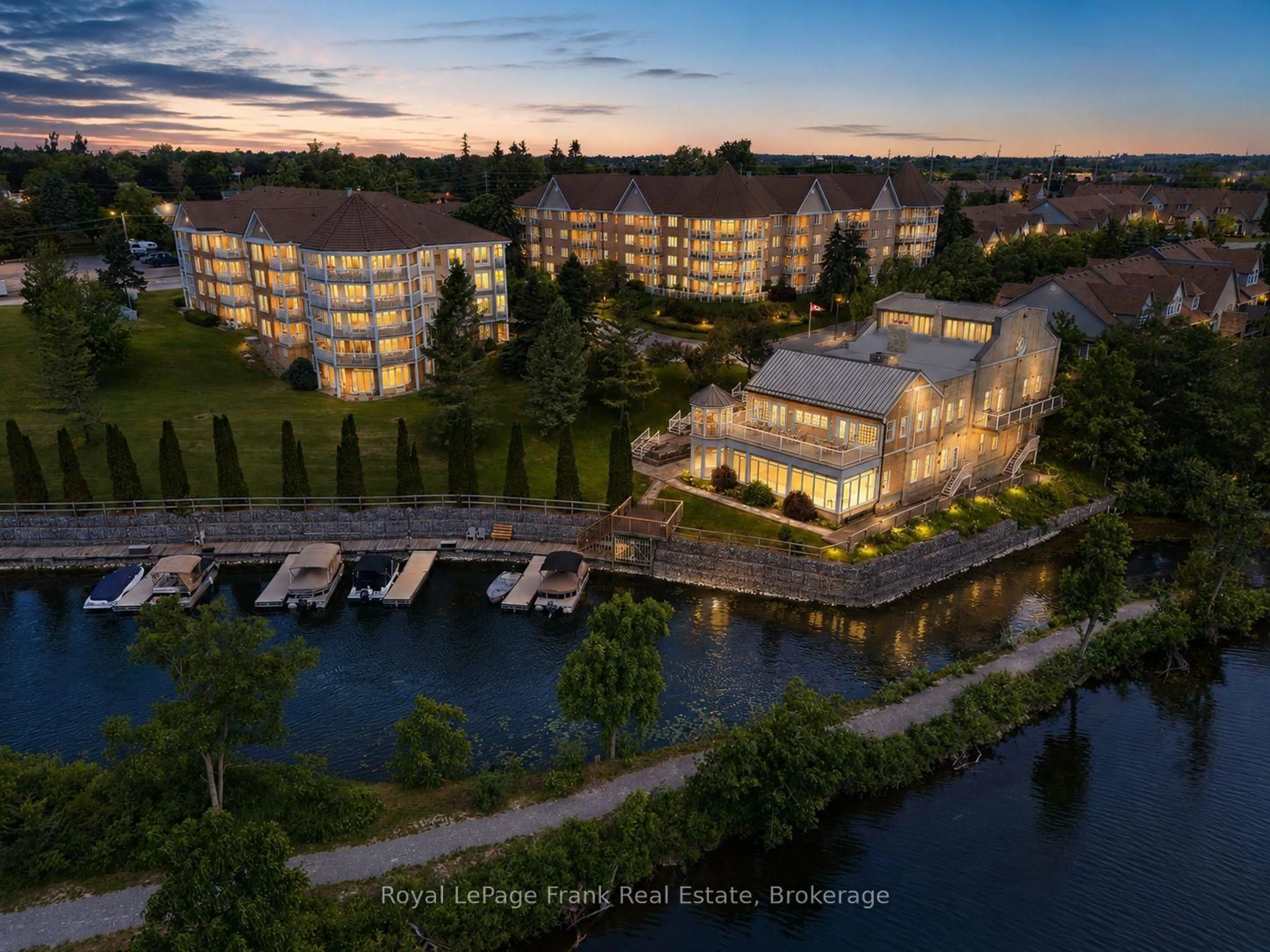 A pic from outside/outdoor area/front of a property/back of a property/a pic from drone, water/lake/river/ocean view for 51 Rivermill Blvd #110, Kawartha Lakes Ontario K9V 6E8