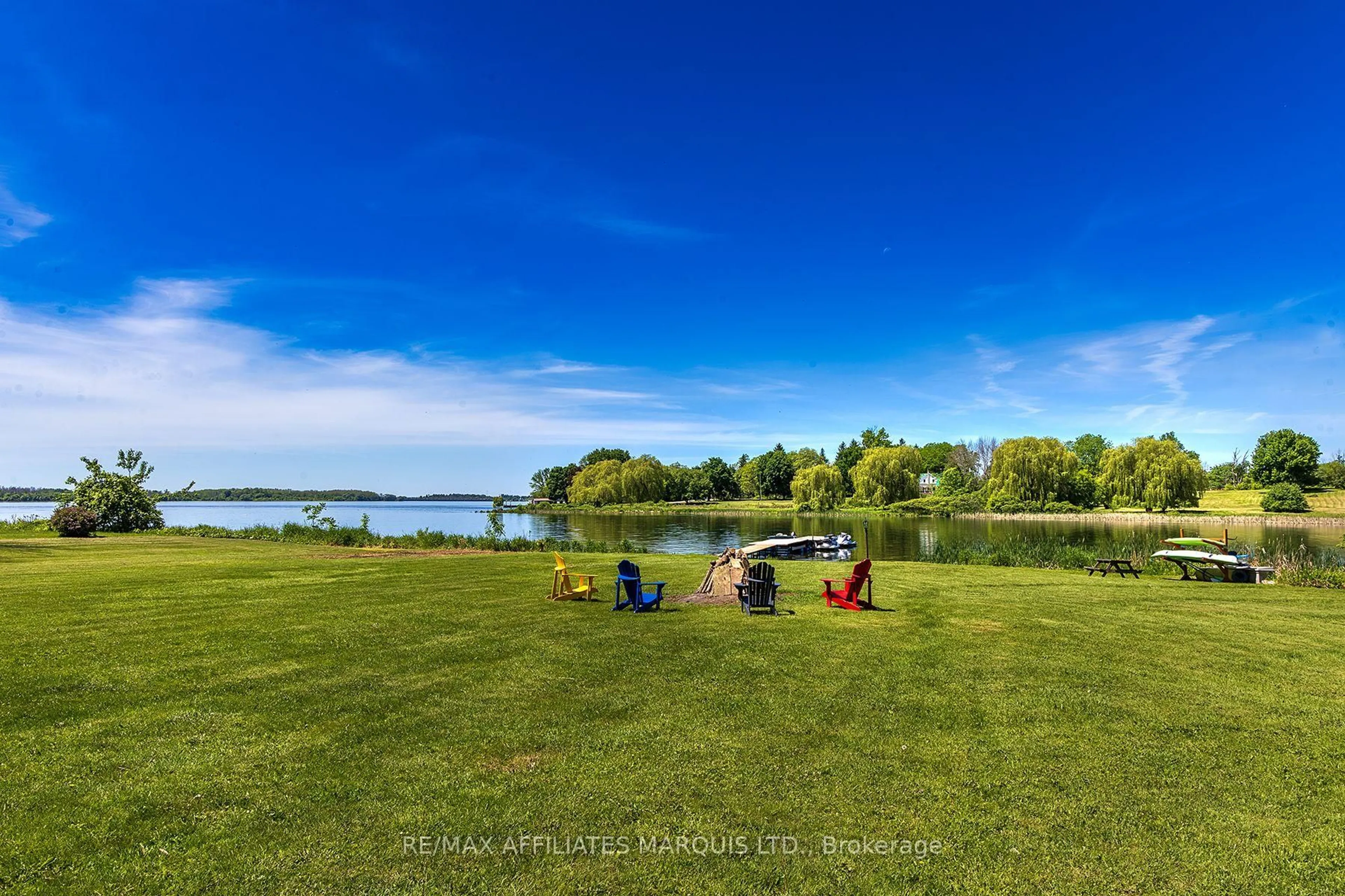 A pic from outside/outdoor area/front of a property/back of a property/a pic from drone, water/lake/river/ocean view for 11347 Dr Stevens Dr, South Dundas Ontario K0E 1K0