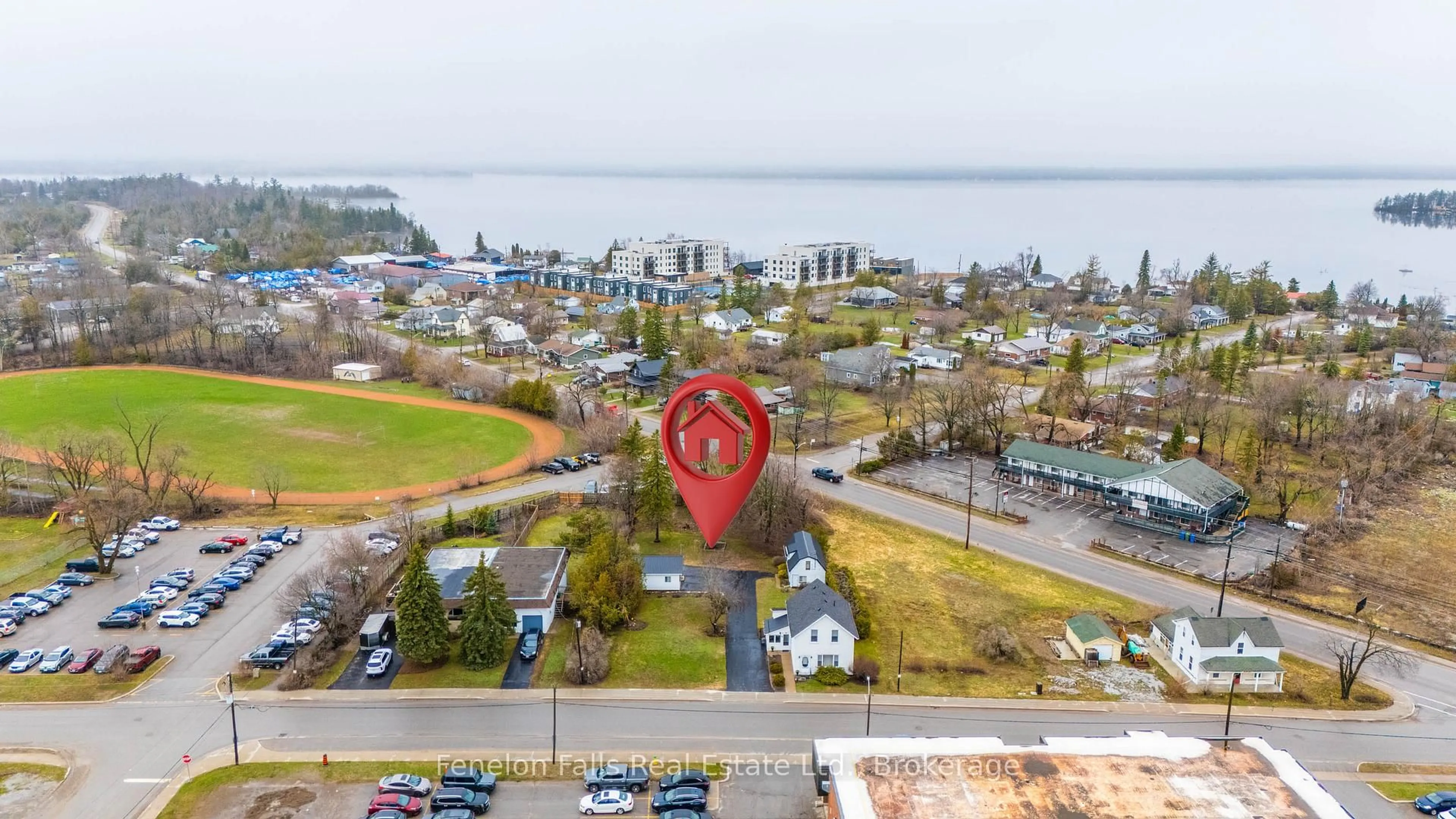 A pic from outside/outdoor area/front of a property/back of a property/a pic from drone, water/lake/river/ocean view for 12 North St, Kawartha Lakes Ontario K0M 1N0