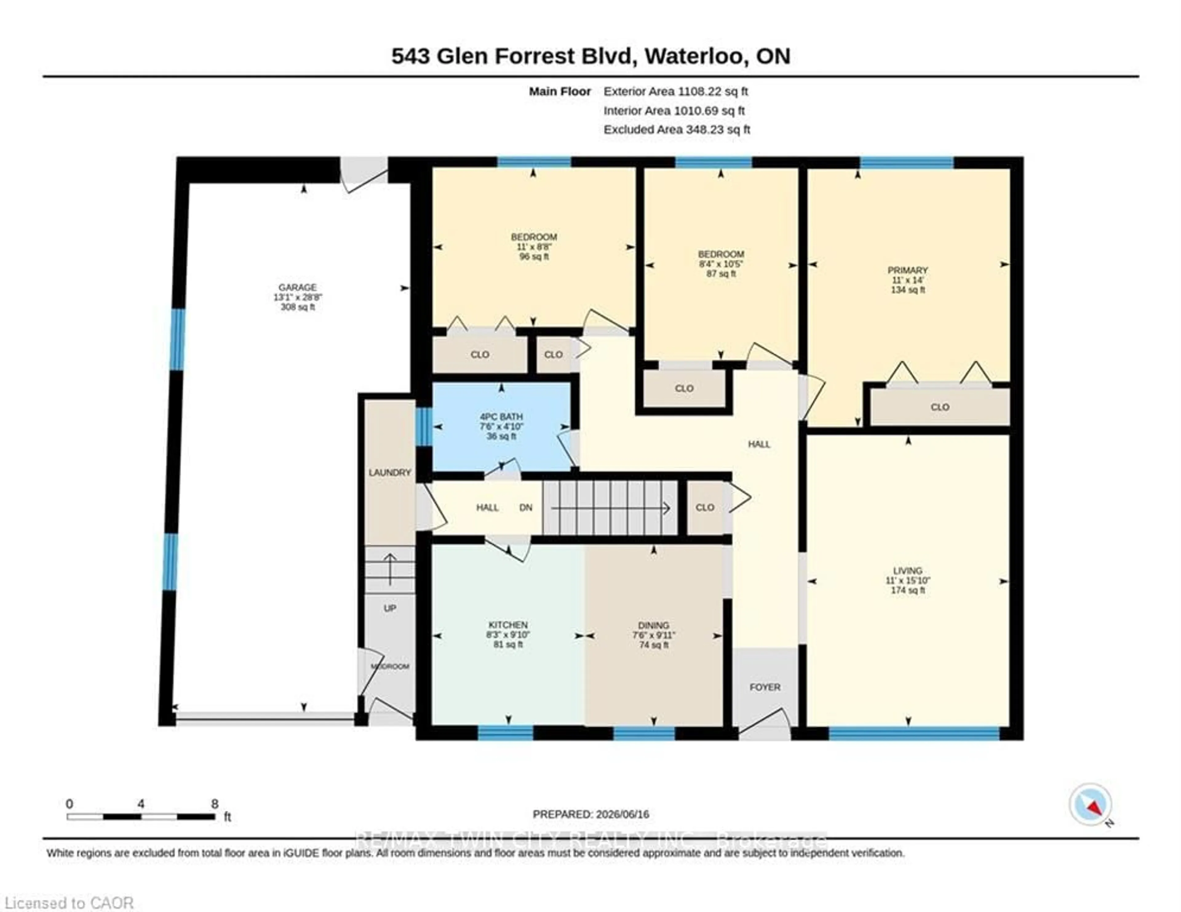 Floor plan for 543 GLEN FORREST Blvd, Waterloo Ontario N2L 4J3