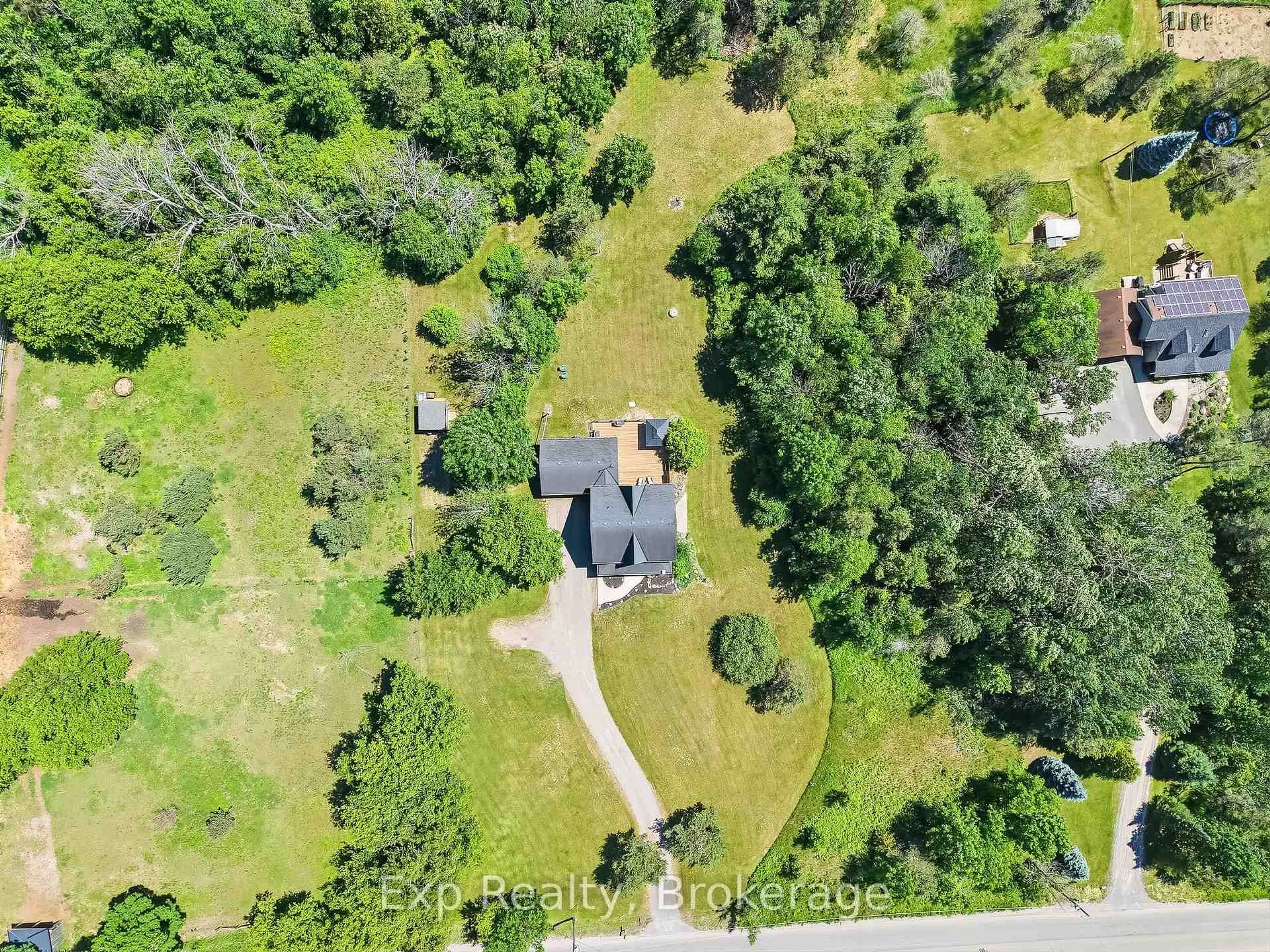 A pic from outside/outdoor area/front of a property/back of a property/a pic from drone, forest/trees view for 897 Dingman Rd, Cramahe Ontario K0K 1M0