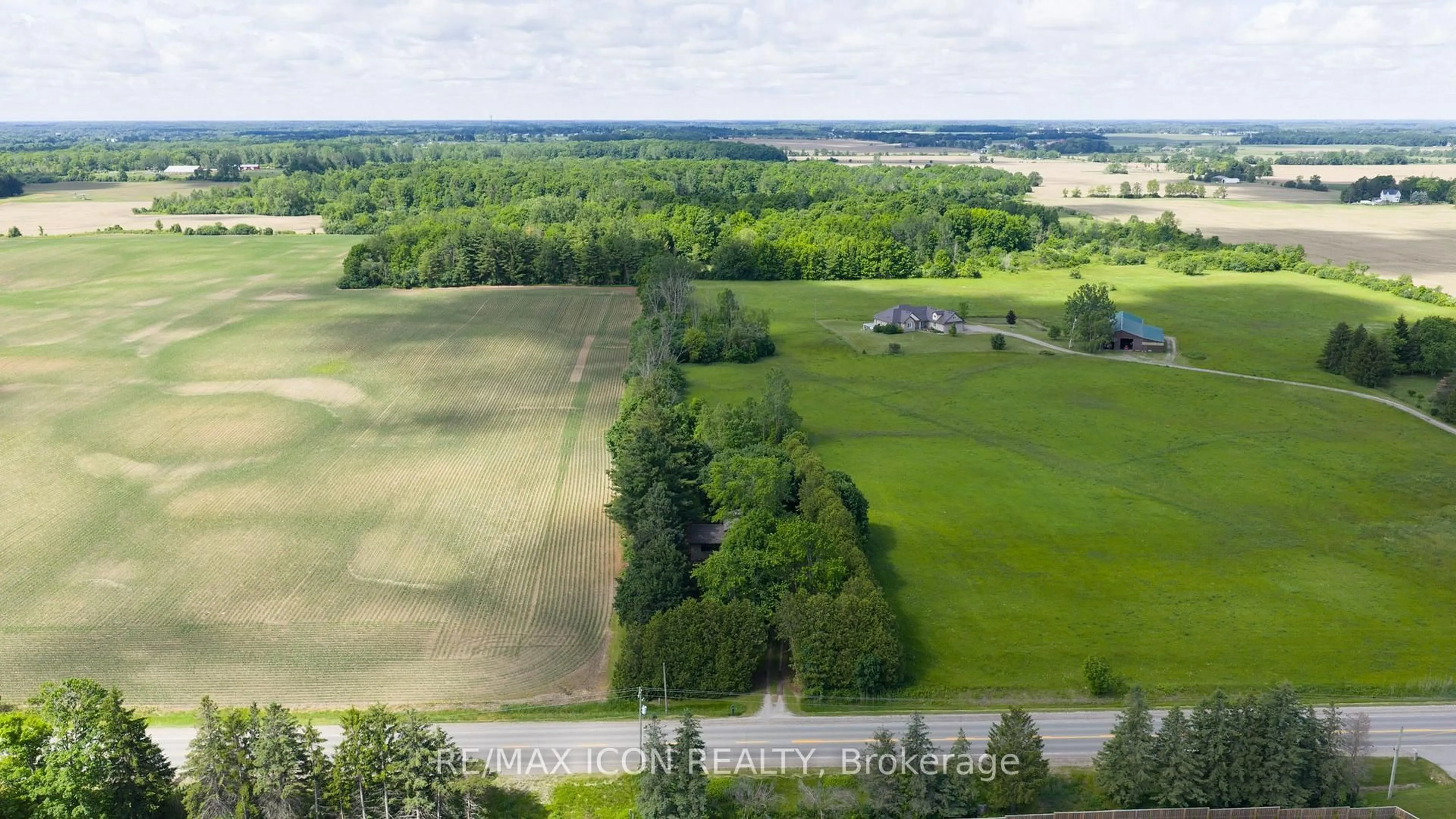 A pic from outside/outdoor area/front of a property/back of a property/a pic from drone, water/lake/river/ocean view for 23163 Nairn Rd, Middlesex Centre Ontario N0L 1R0
