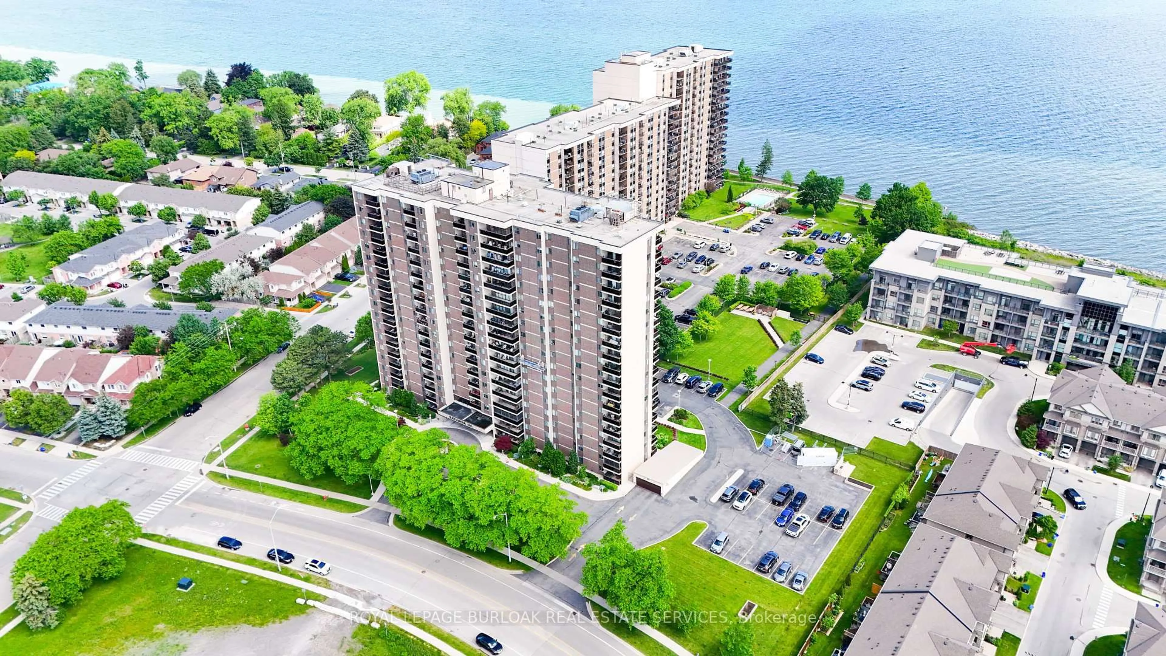A pic from outside/outdoor area/front of a property/back of a property/a pic from drone, water/lake/river/ocean view for 301 Frances Ave #802, Hamilton Ontario L8E 3W6