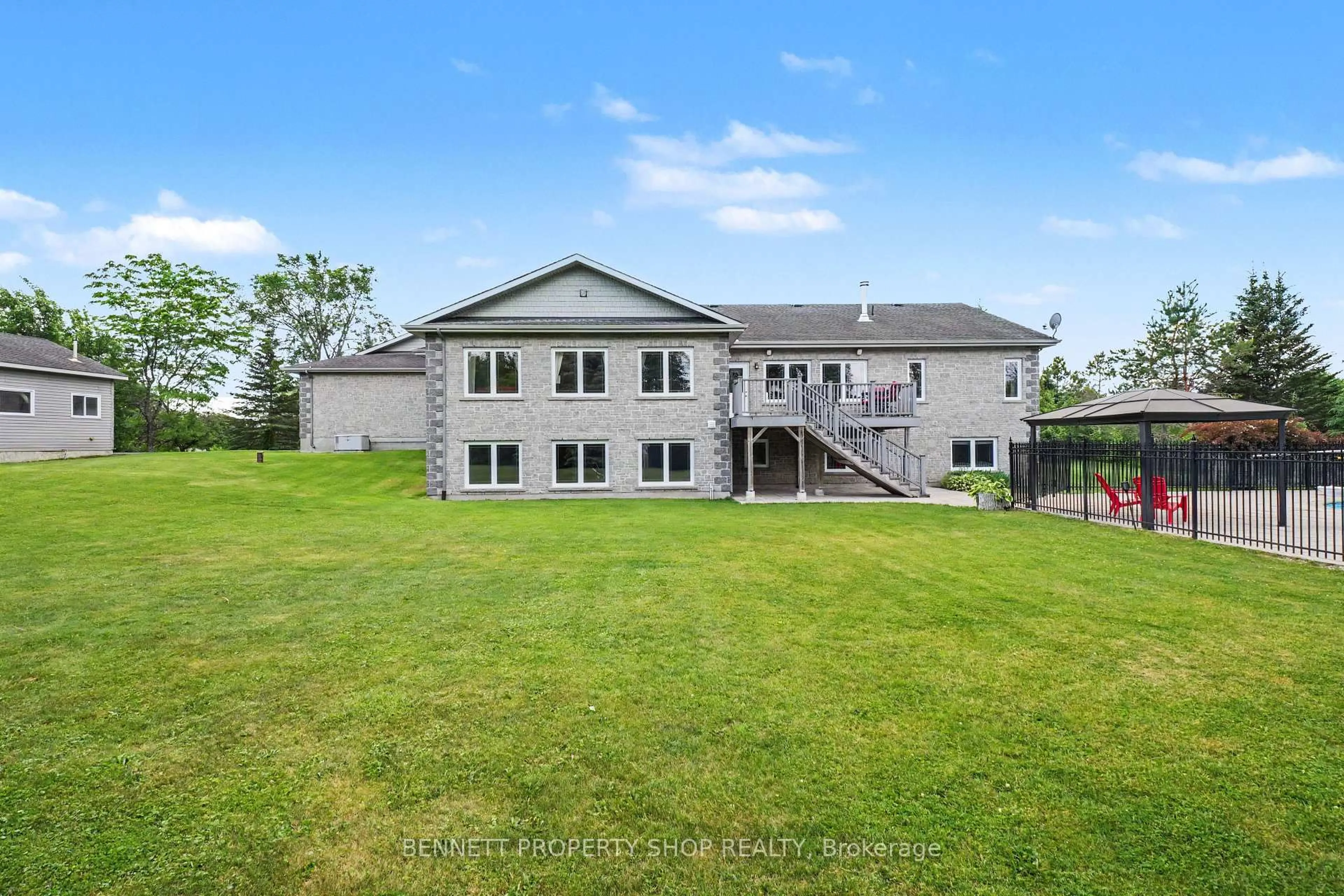 A pic from outside/outdoor area/front of a property/back of a property/a pic from drone, water/lake/river/ocean view for 121 Covered Bridge Way, Carp Ontario K0A 1L0