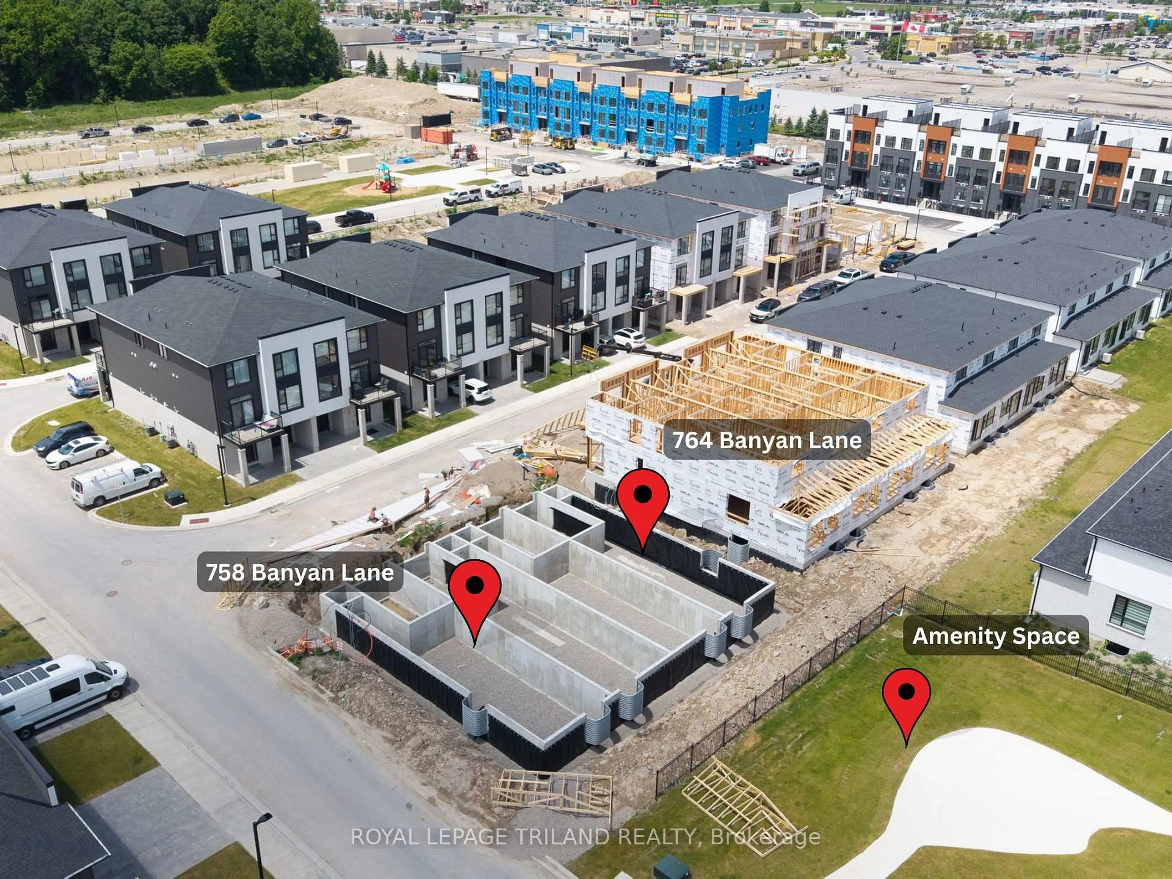 A pic from outside/outdoor area/front of a property/back of a property/a pic from drone, building for 764 Banyan Lane, London North Ontario N6G 0A6