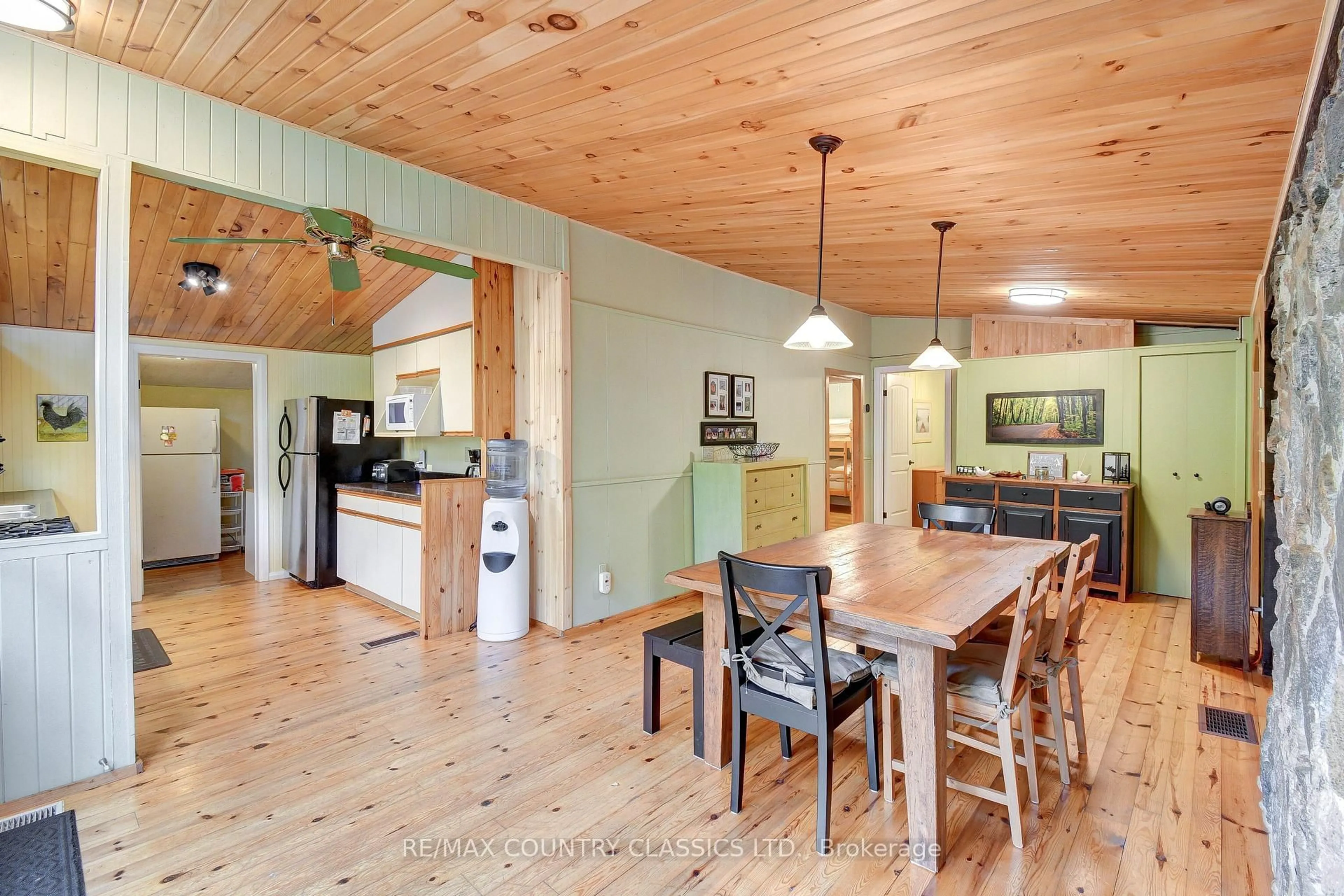 Open concept kitchen, wood/laminate floor for 44B Myers Rd, Bancroft Ontario K0L 1C0