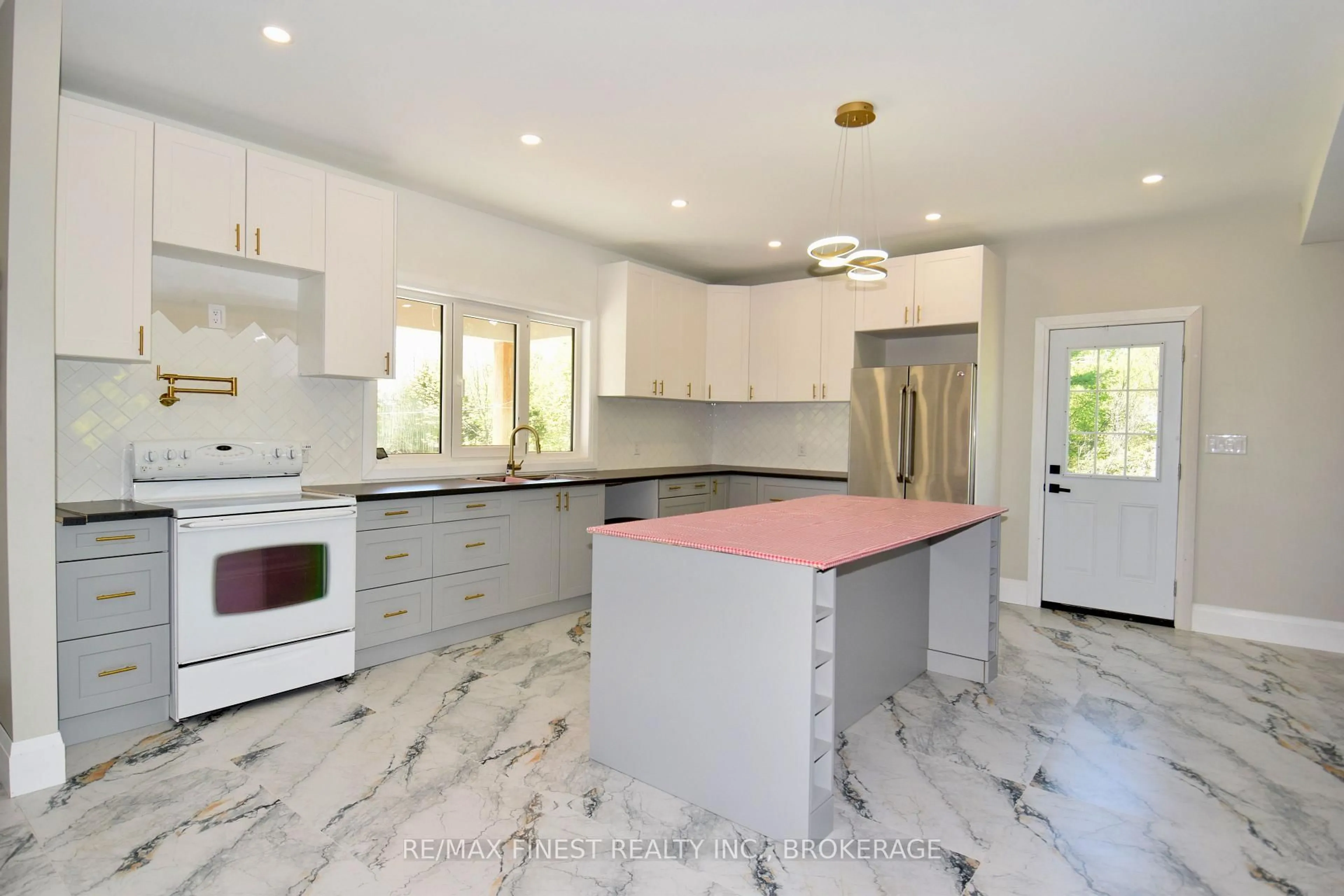 Contemporary kitchen, ceramic/tile floor for 293 Bradshaw Rd, Tichborne Ontario K0H 2V0