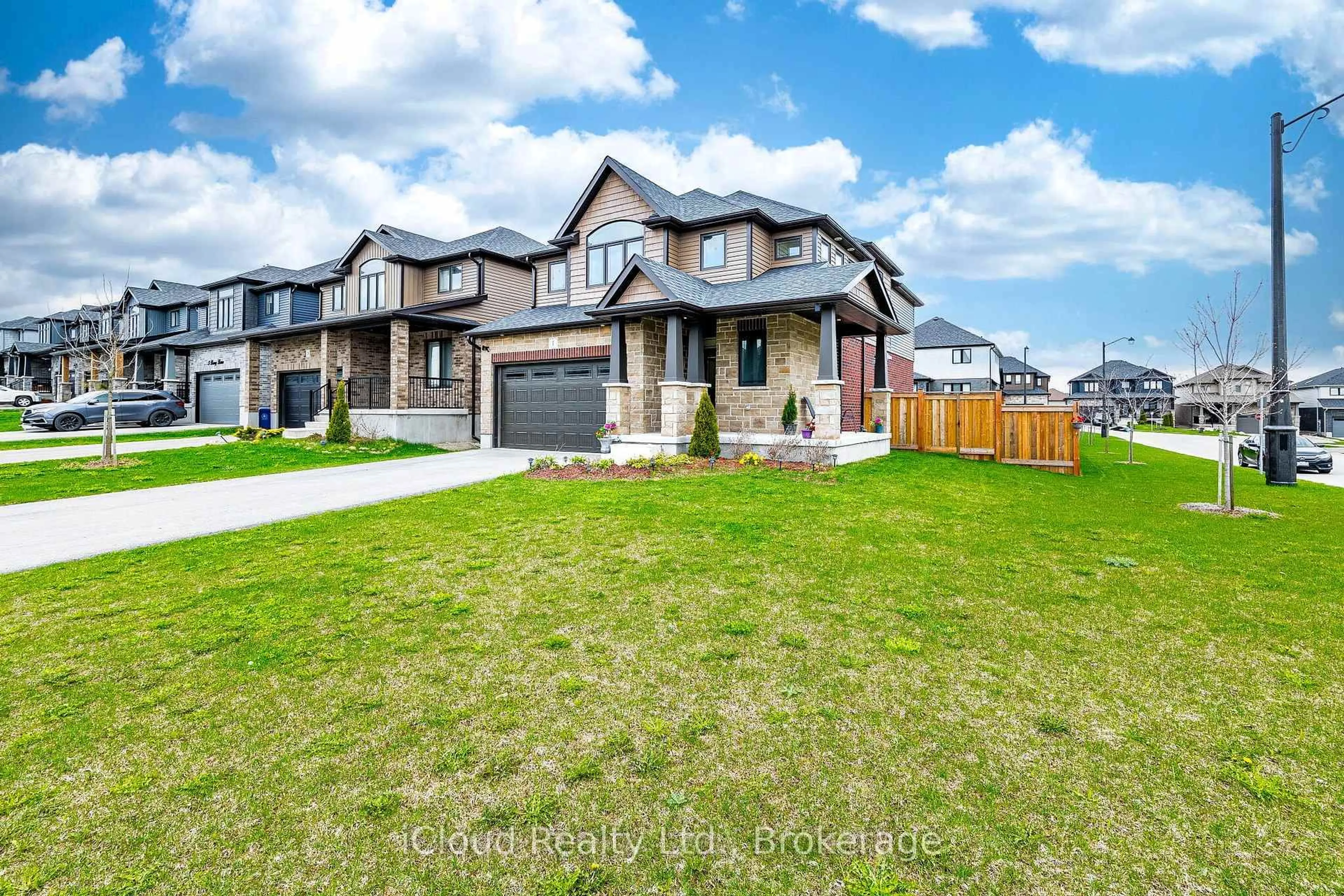 Home with brick exterior material, street for 1 Lang Lane, East Luther Grand Valley Ontario L9W 7S7