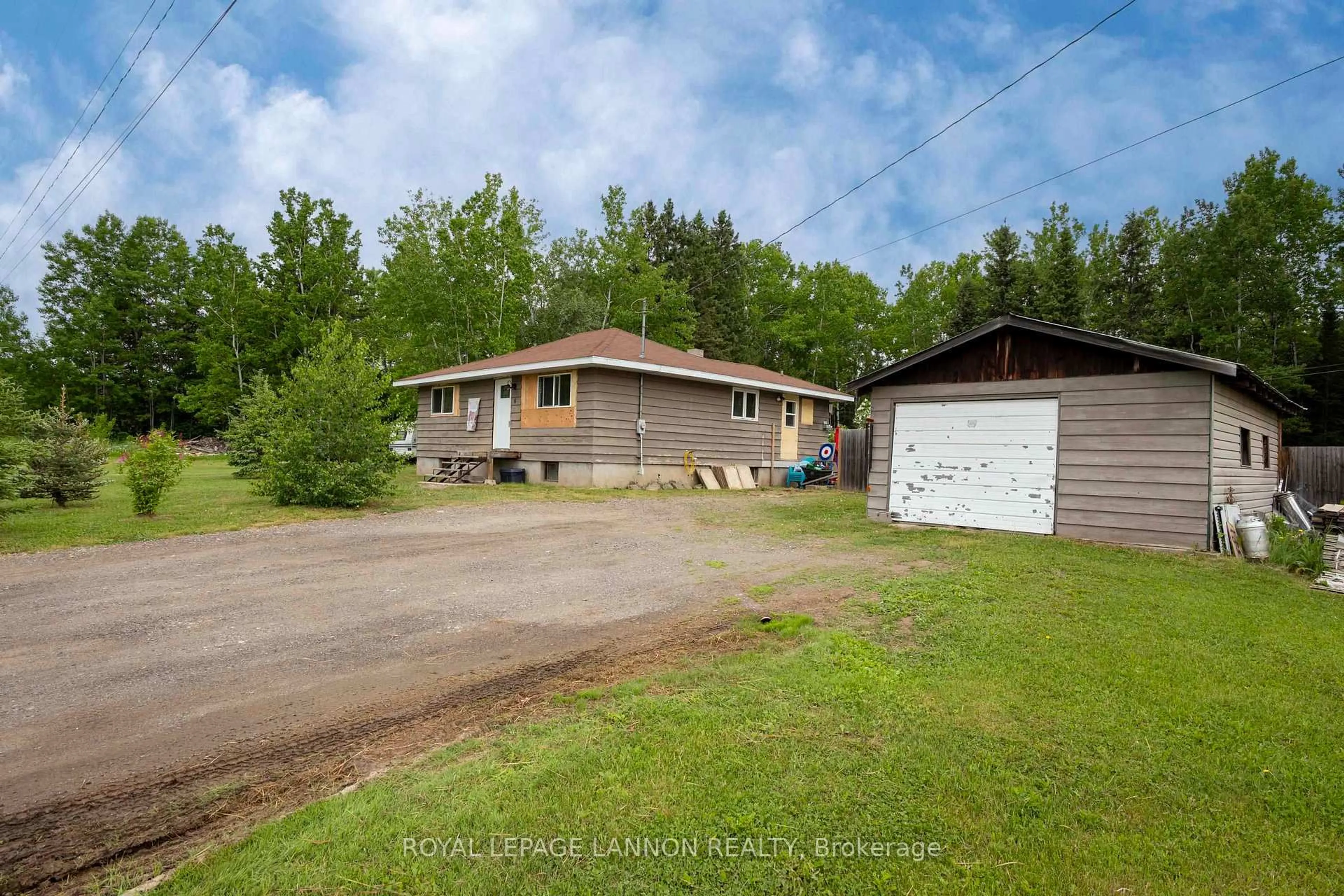 A pic from outside/outdoor area/front of a property/back of a property/a pic from drone, unknown for 6 Hume Rd W, Conmee Ontario P0T 1W0