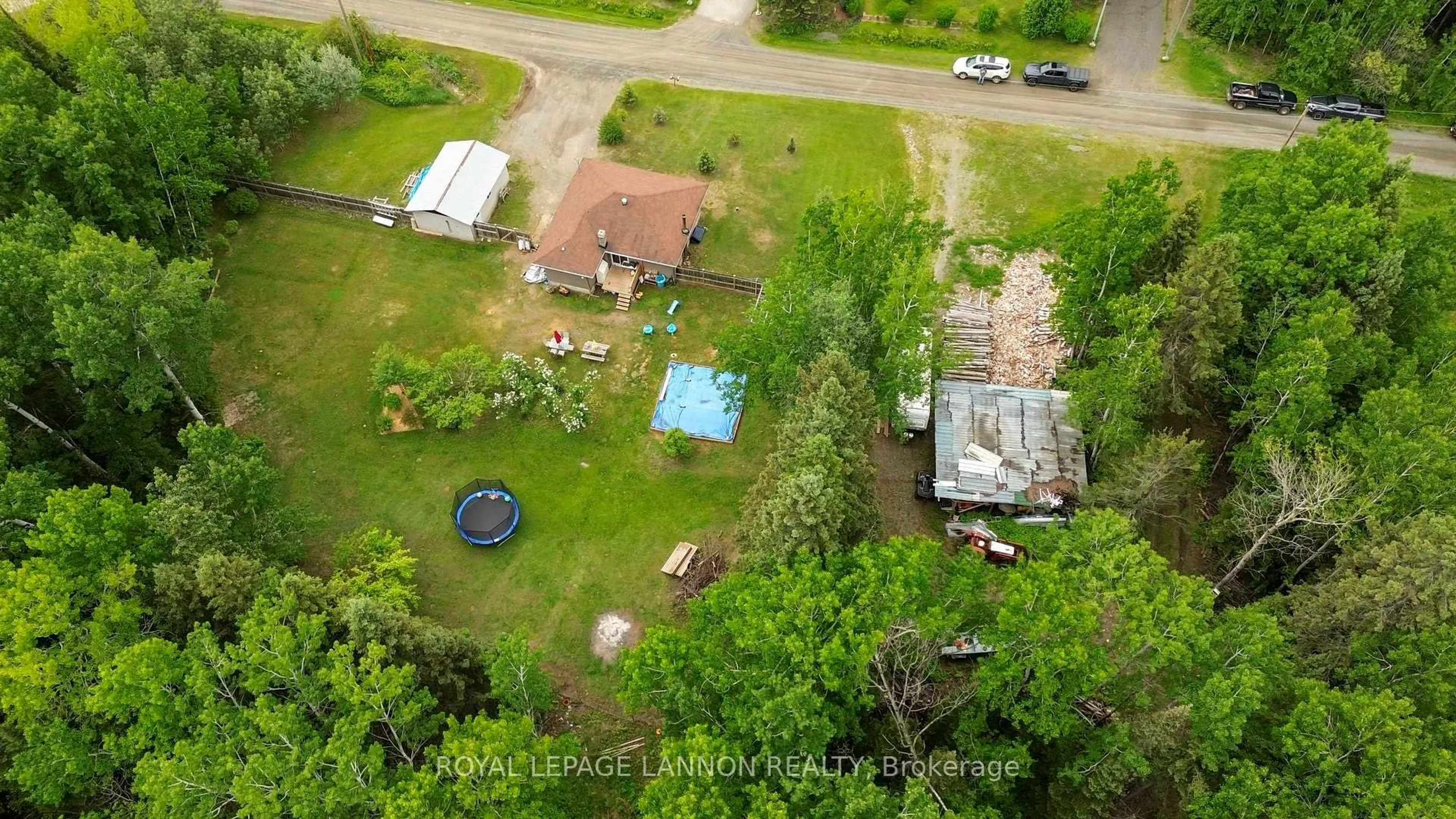 A pic from outside/outdoor area/front of a property/back of a property/a pic from drone, unknown for 6 Hume Rd W, Conmee Ontario P0T 1W0
