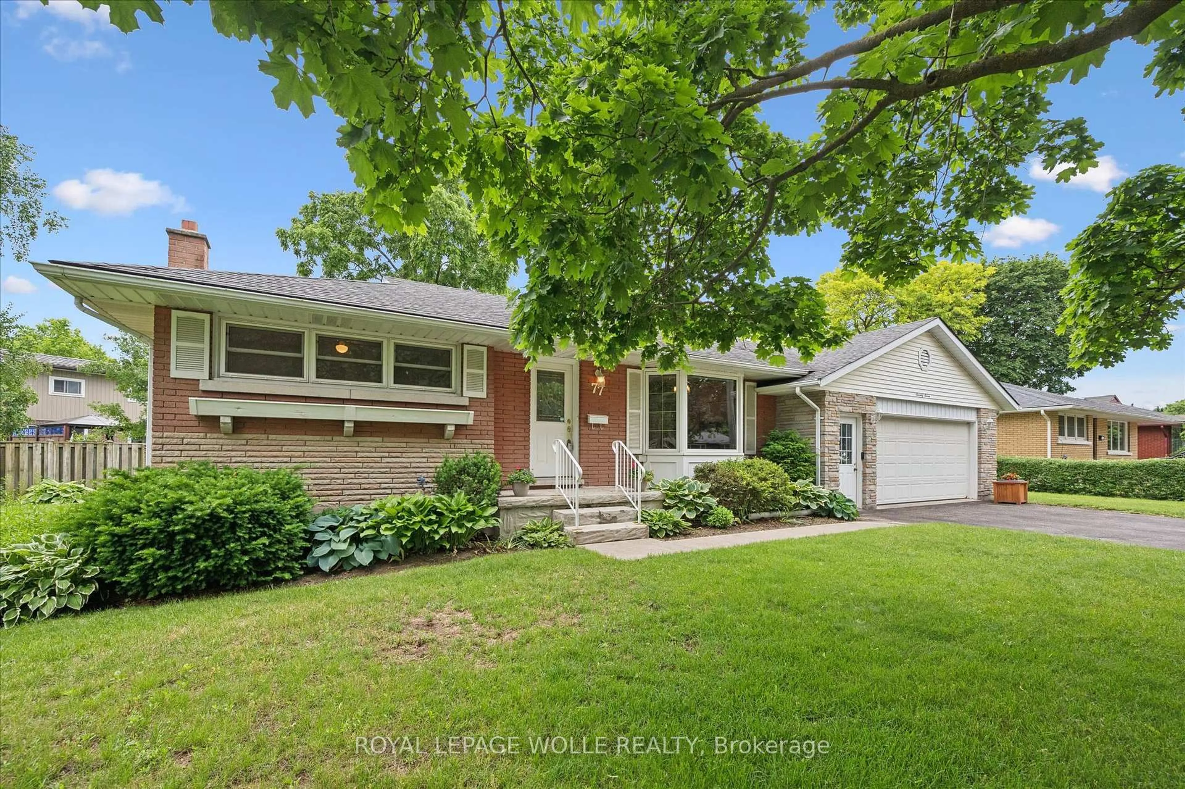 Home with brick exterior material, street for 77 Maywood Rd, Kitchener Ontario N2C 2A2