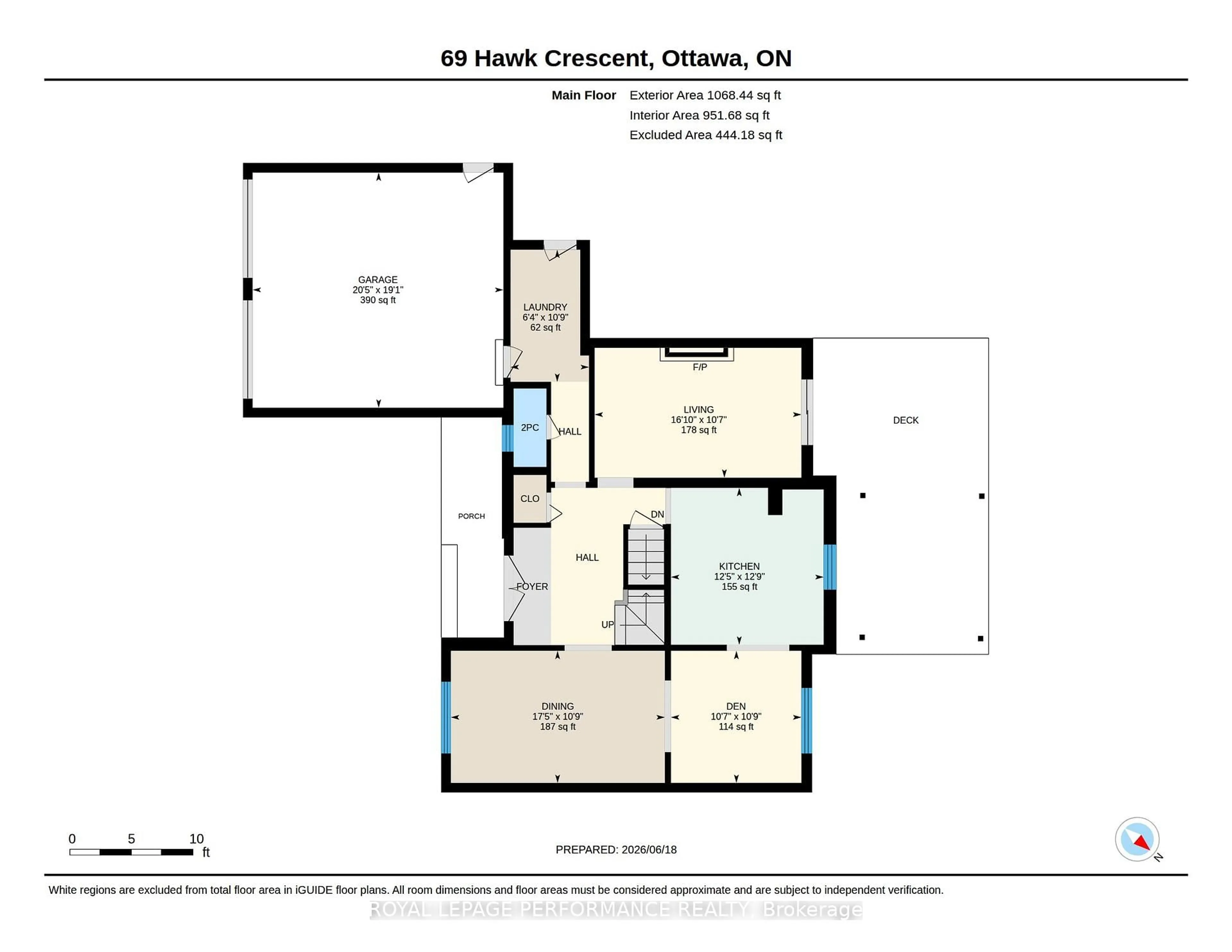 Floor plan for 69 Hawk Cres, Ottawa Ontario K1V 9G8