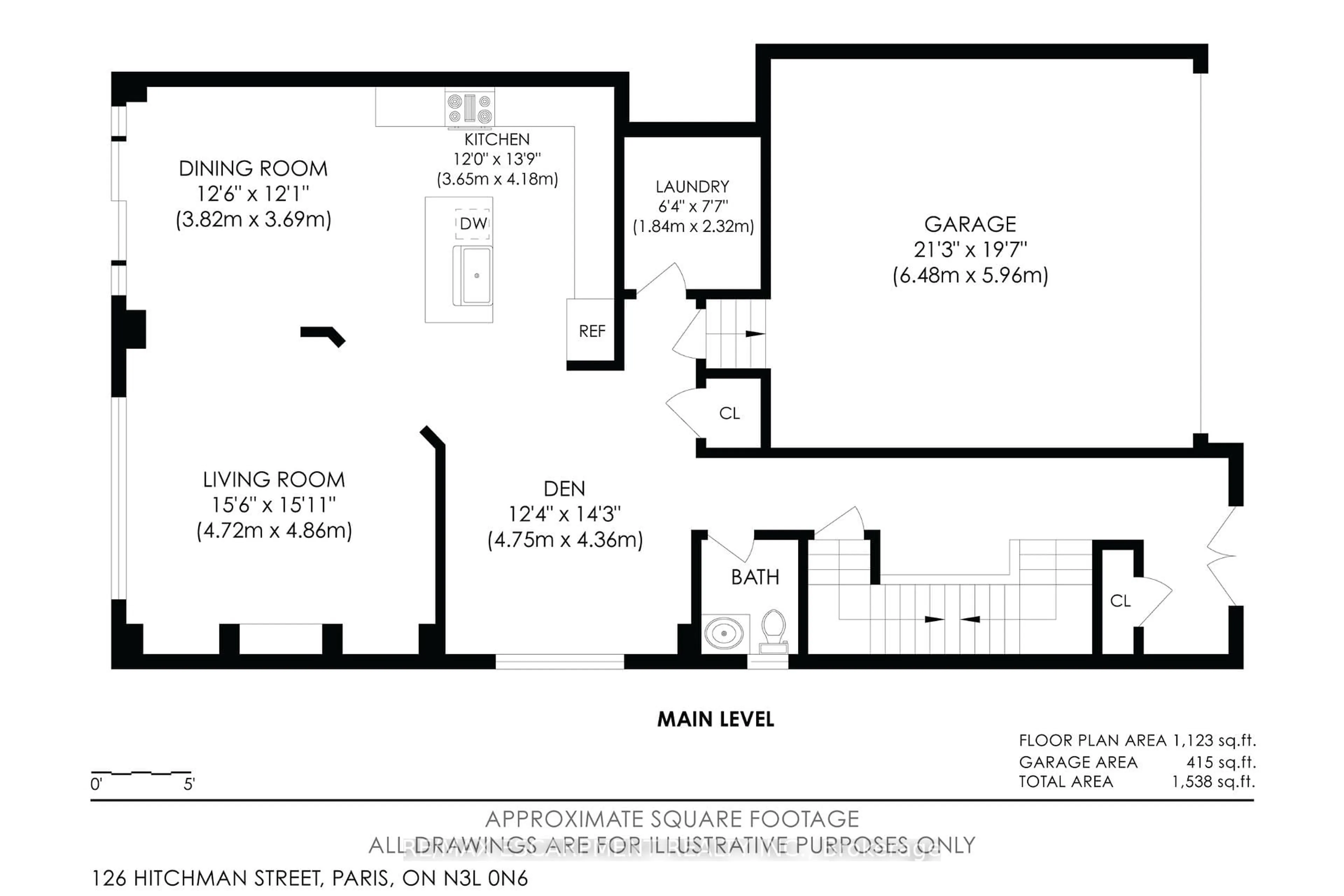 Floor plan for 126 Hitchman St, Brant Ontario N3L 0N6