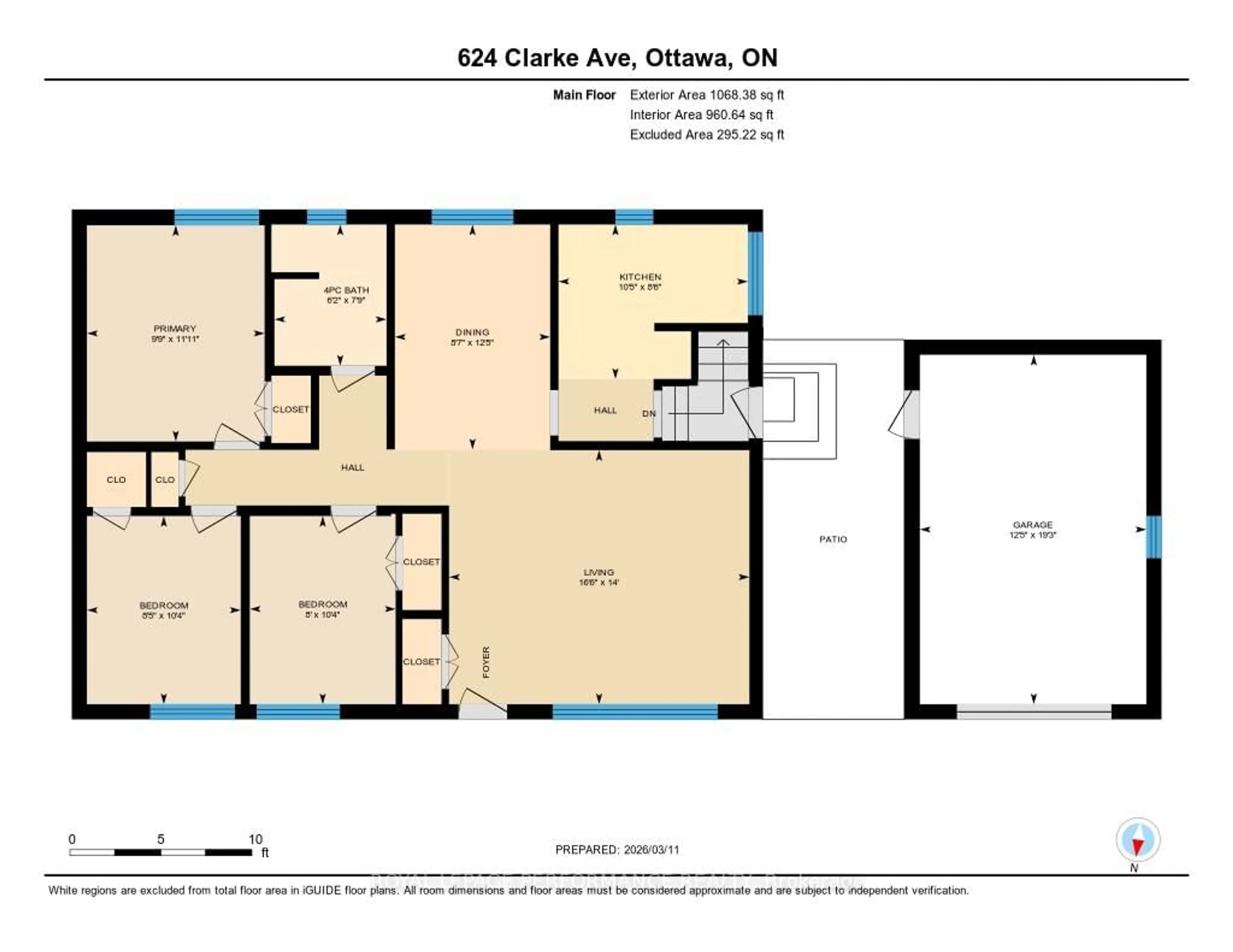 Floor plan for 624 Clarke Ave, Ottawa Ontario K1K 0Y7