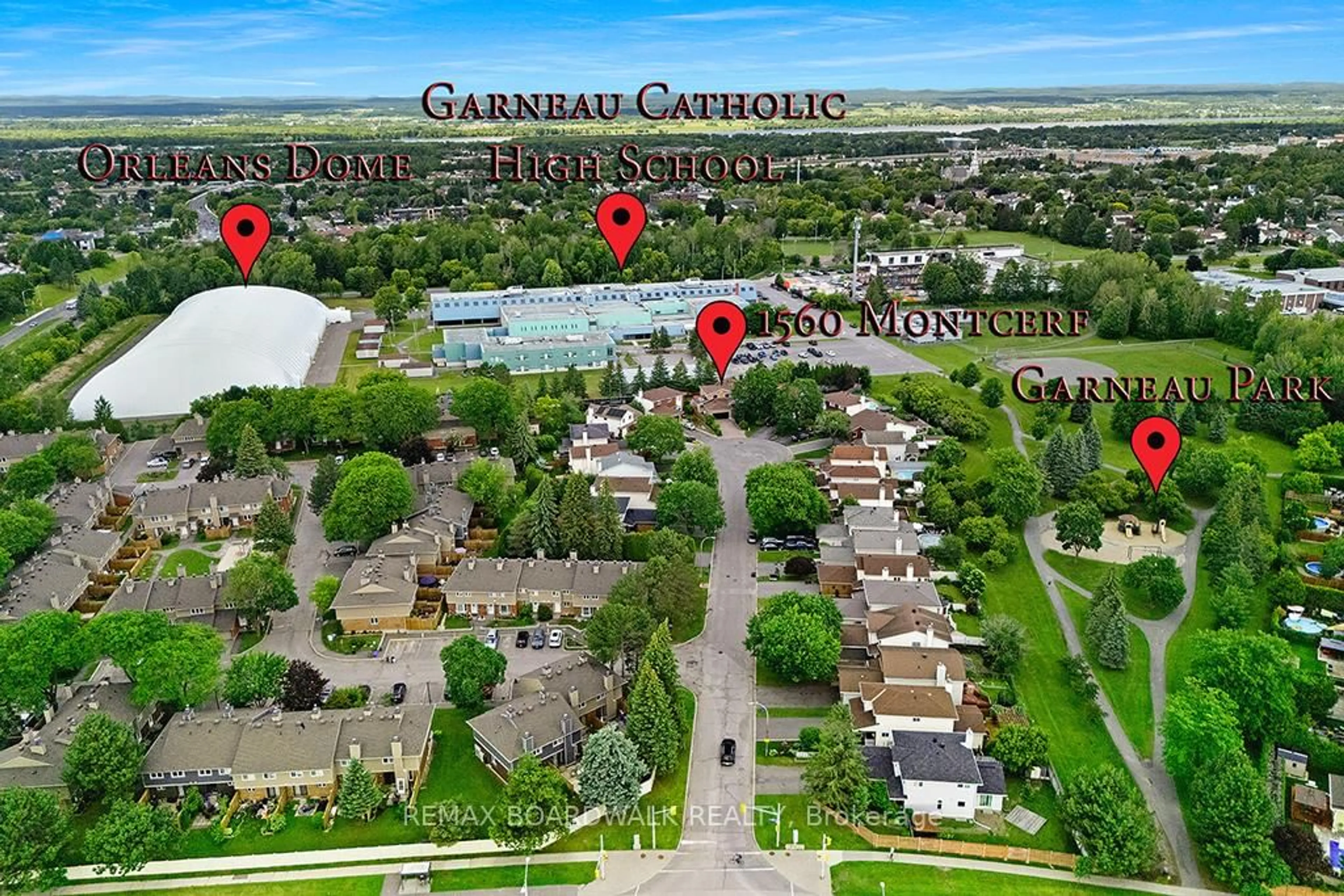 A pic from outside/outdoor area/front of a property/back of a property/a pic from drone, street for 1560 Montcerf Crt, Orleans Ontario K1C 4Z4