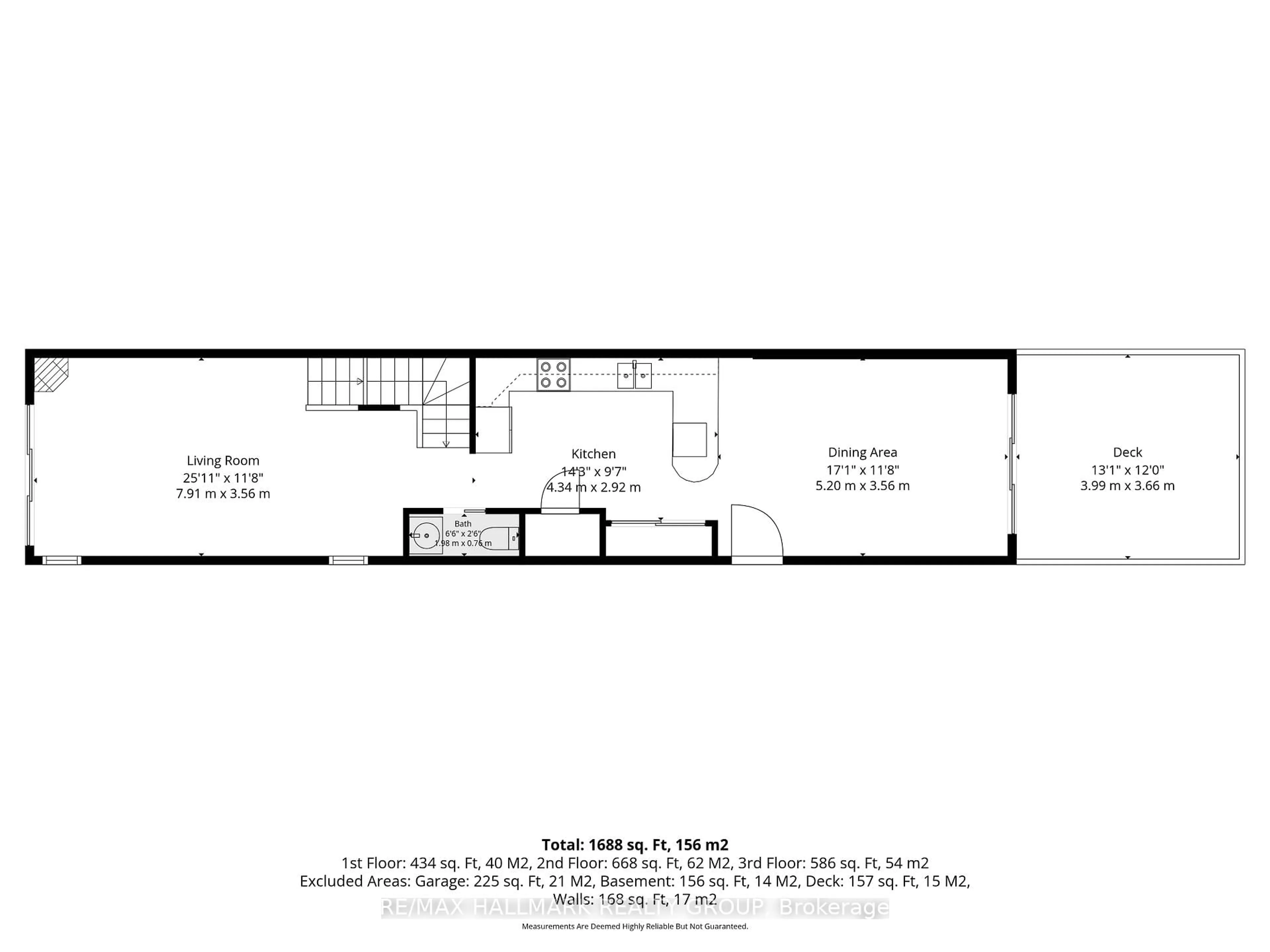 Floor plan for 303B James St, Ottawa Ontario K1R 5M8