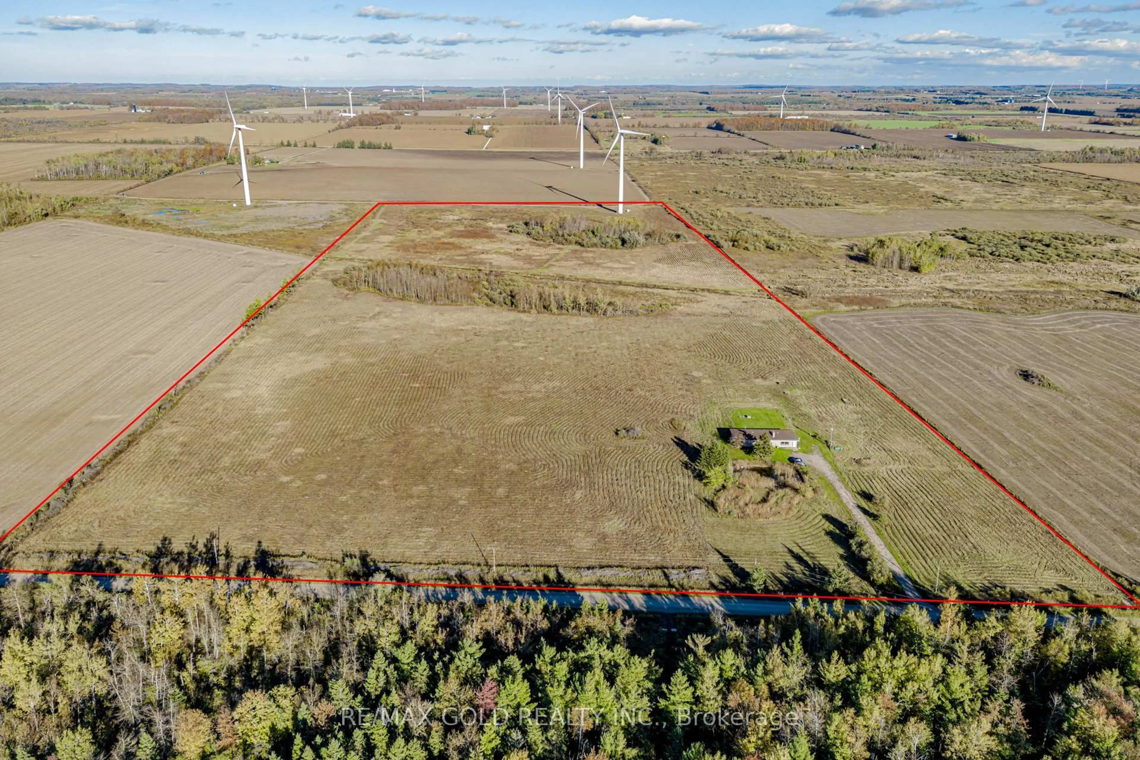 A pic from outside/outdoor area/front of a property/back of a property/a pic from drone, forest/trees view for 255505 9th Line, Amaranth Ontario L0N 1S5
