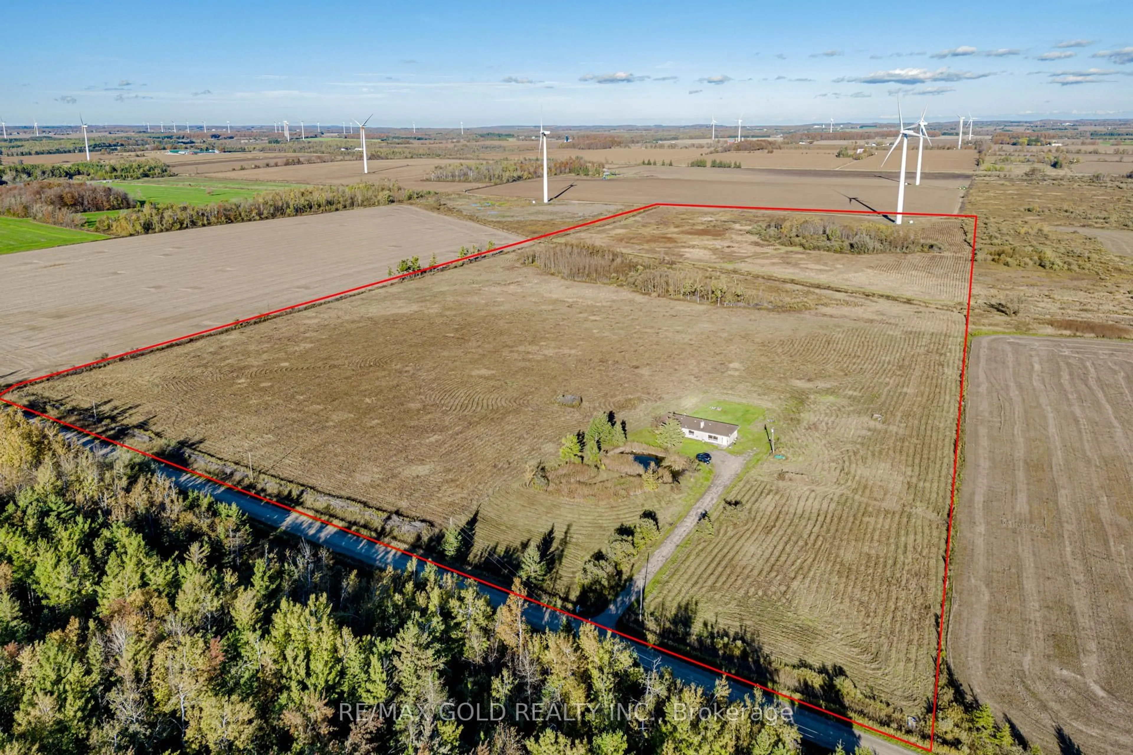 A pic from outside/outdoor area/front of a property/back of a property/a pic from drone, forest/trees view for 255505 9th Line, Amaranth Ontario L0N 1S5