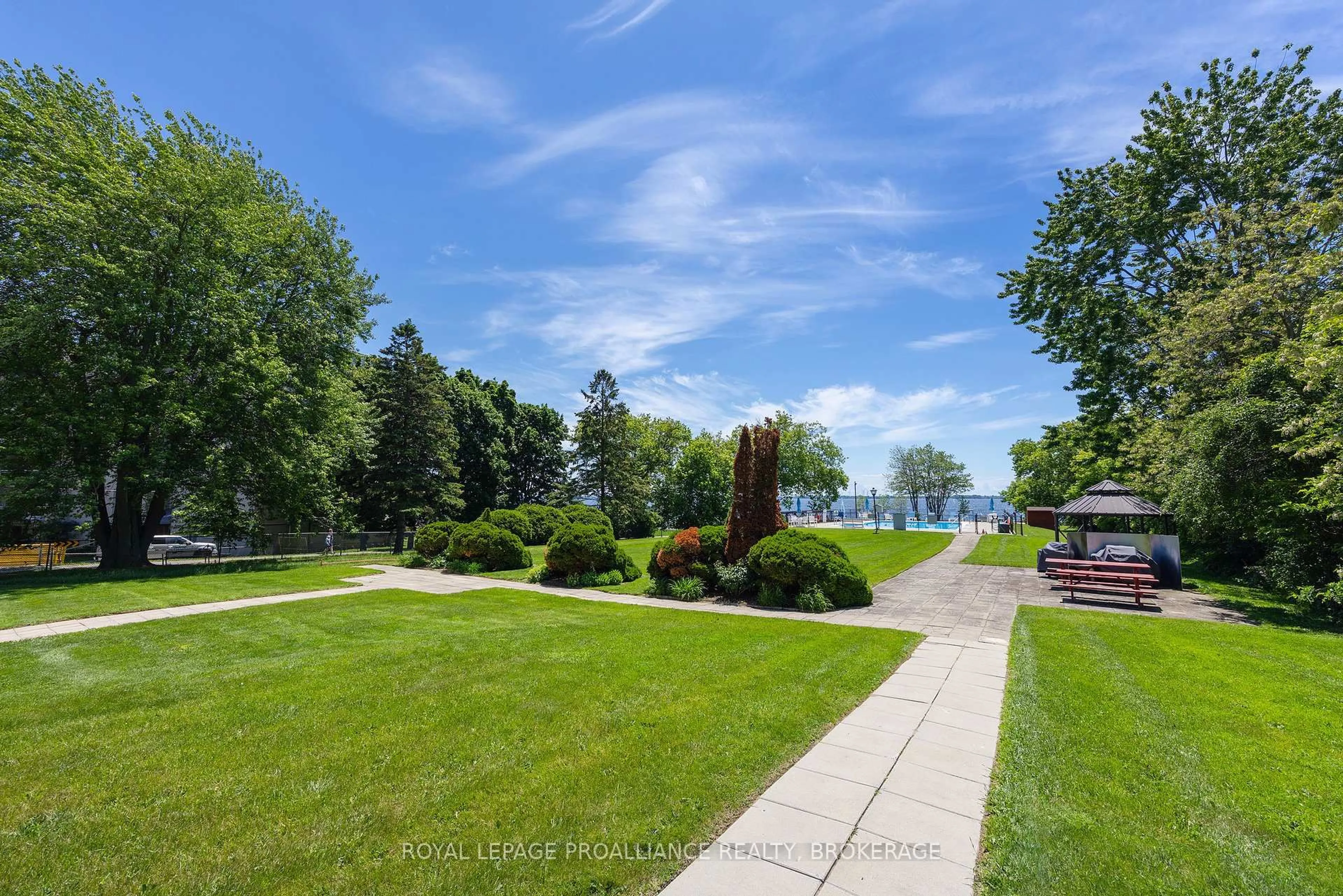 A pic from outside/outdoor area/front of a property/back of a property/a pic from drone, water/lake/river/ocean view for 2 Mowat Ave #806, Kingston Ontario K7M 1K1