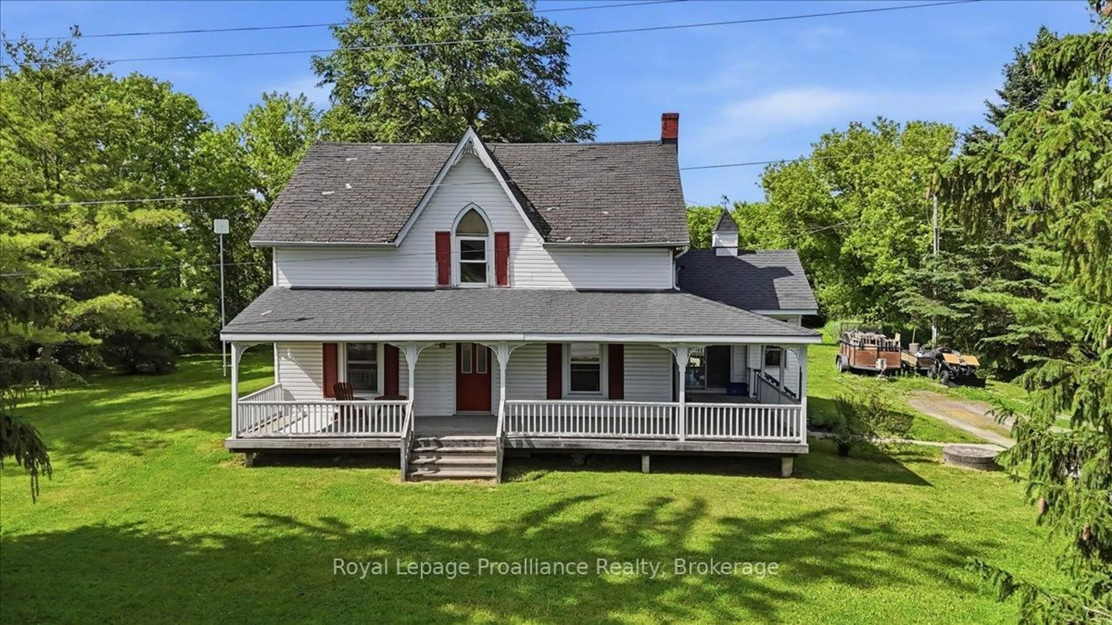 A pic from outside/outdoor area/front of a property/back of a property/a pic from drone, unknown for 1710 Old Wooler Rd, Quinte West Ontario K0K 3M0