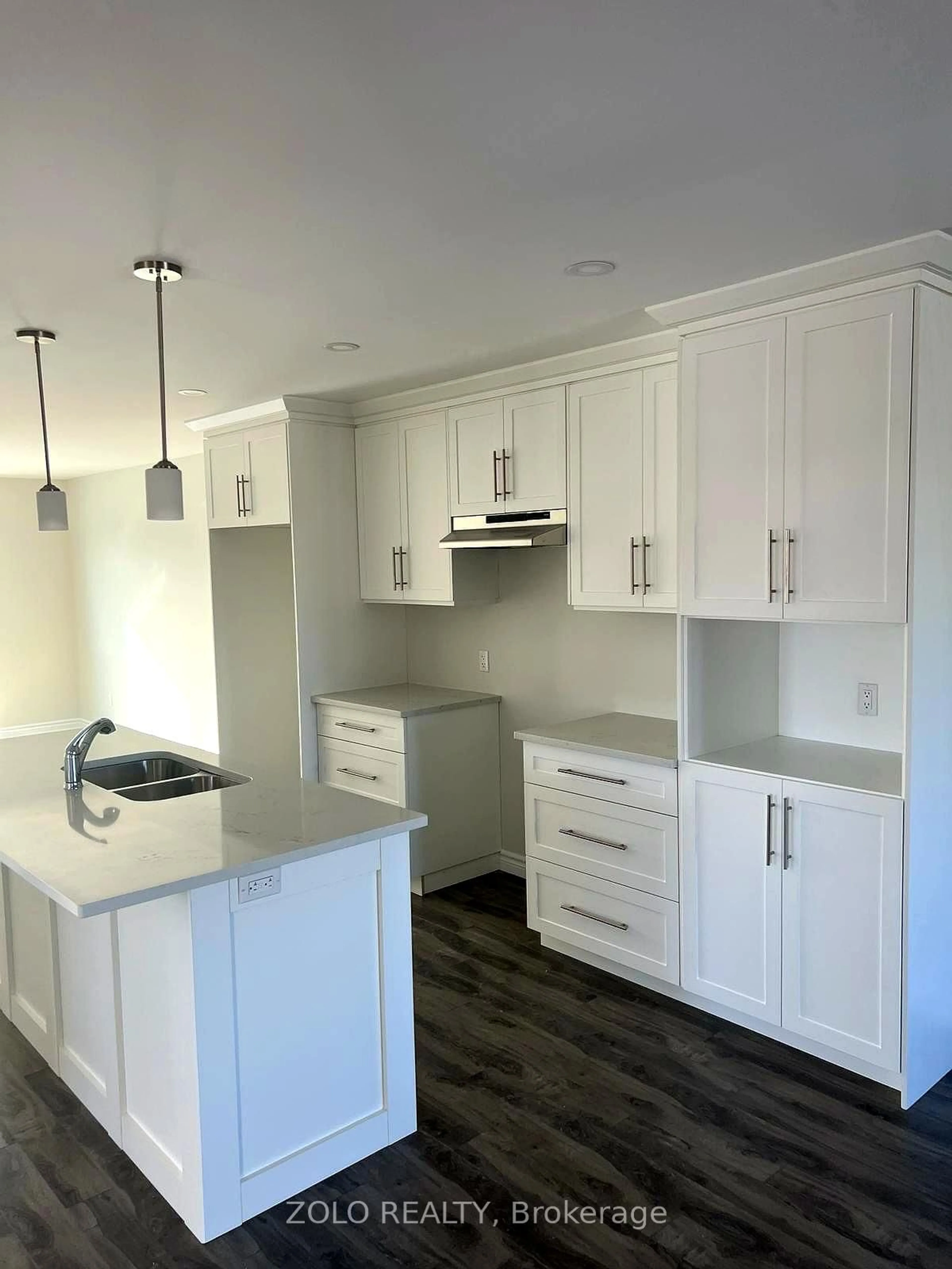 Open concept kitchen, wood/laminate floor for 151 Woodland Dr, Cornwall Ontario K6H 0J9