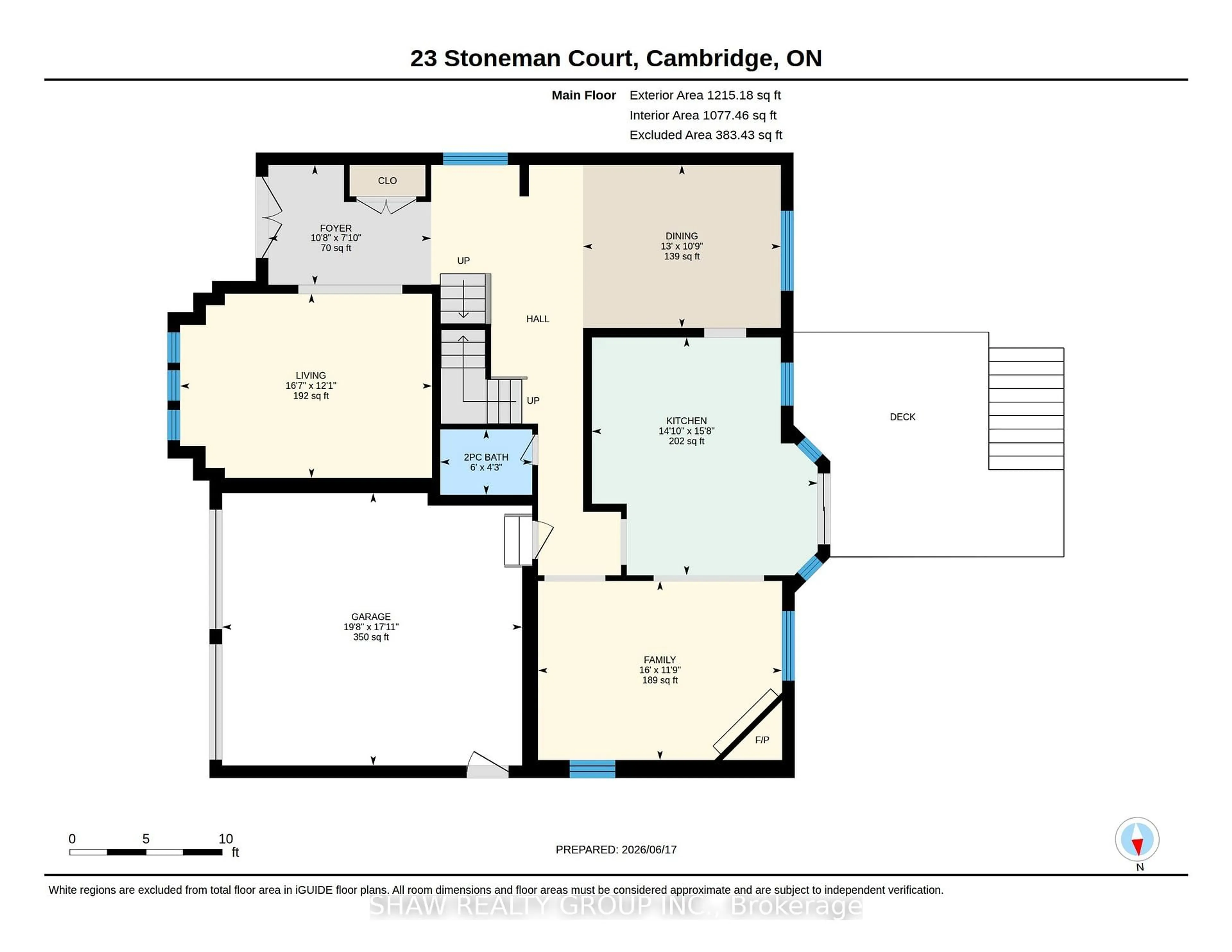Floor plan for 23 Stoneman Crt, Cambridge Ontario N1P 1C9