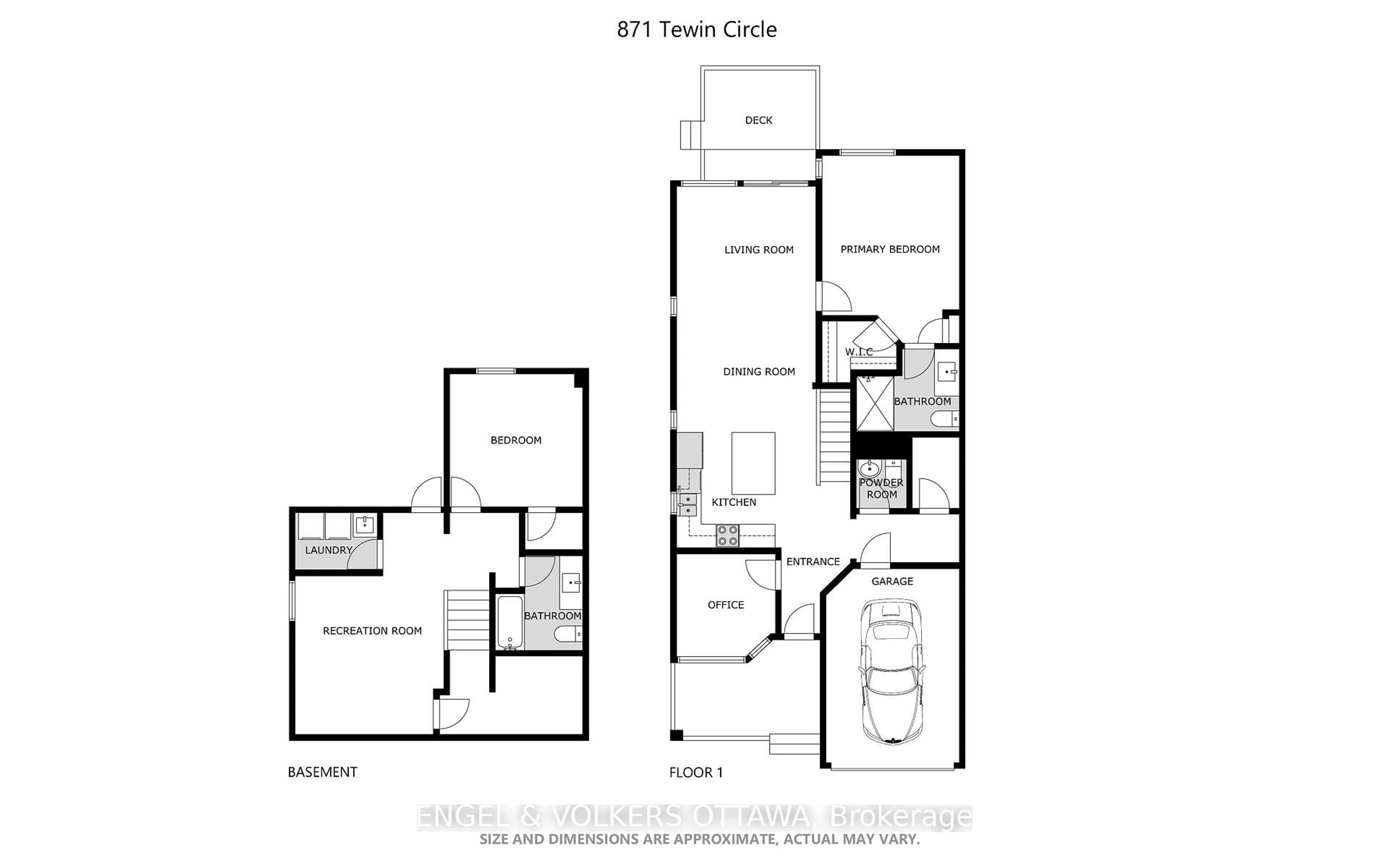 Floor plan for 871 Tewin Circ, Ottawa Ontario K4A 1K1